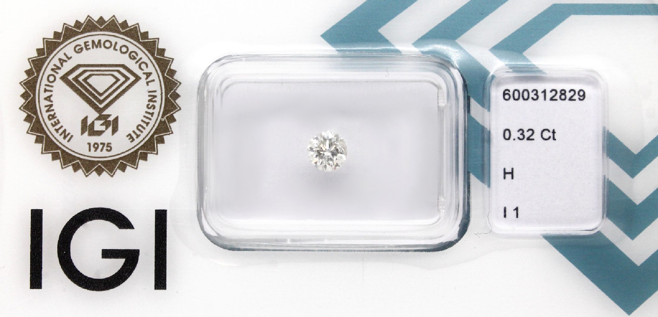 Loser Brillant, 0.32 ct Weiß(H)/p1, eingeschweißt, mit IGI-Expertise