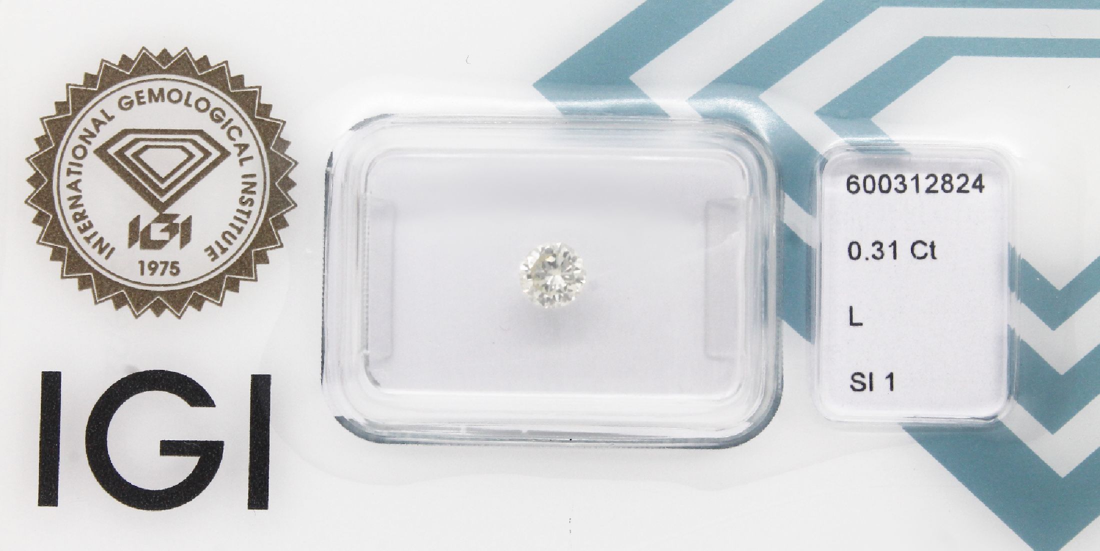 Loser Brillant, 0.31 ct get. Weiß(L)/si1, eingeschweißt, mit IGI-Expertise