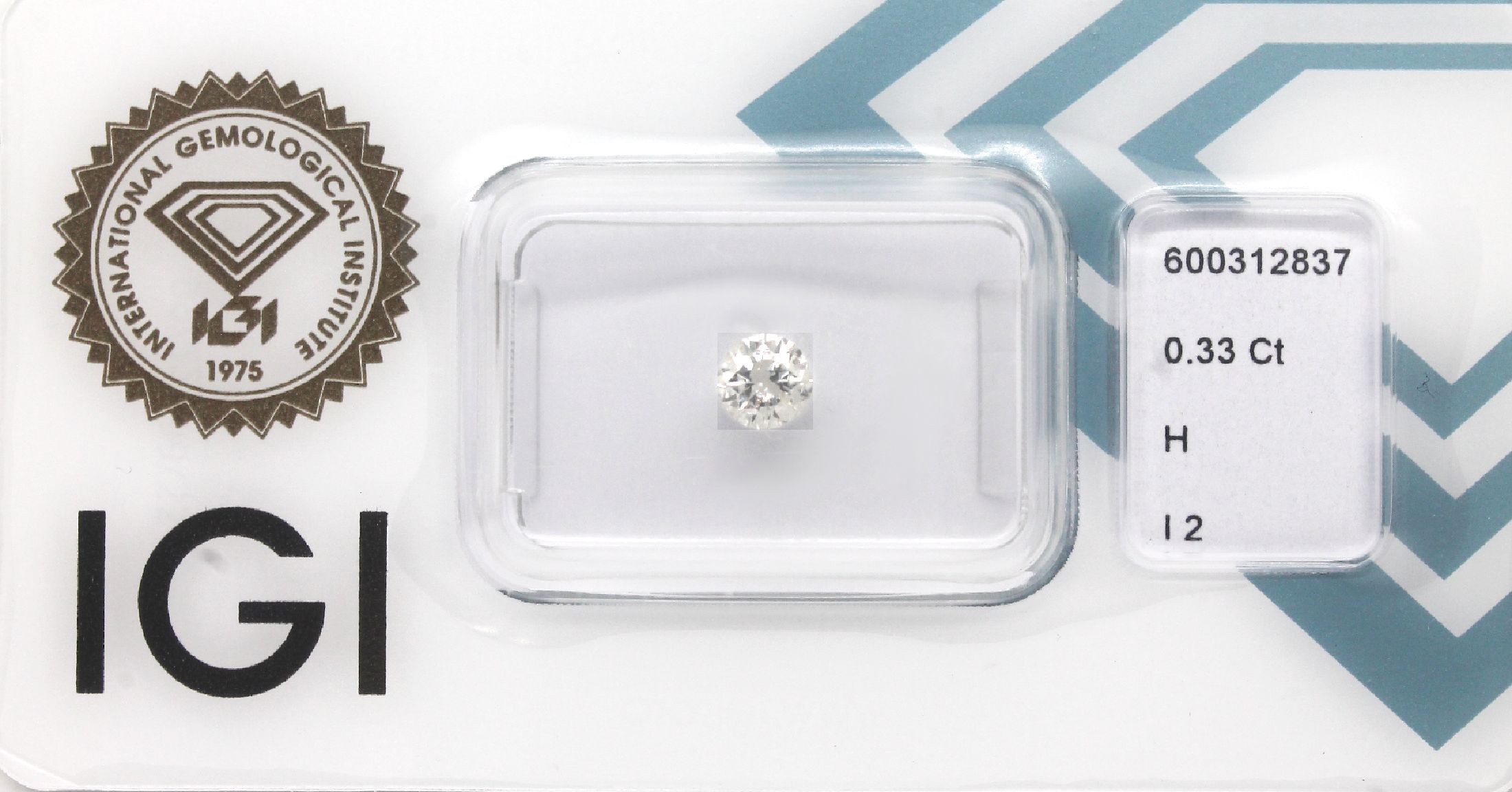 Loser Brillant, 0.33 ct Weiß(H)/p2, eingeschweißt, mit IGI-Expertise