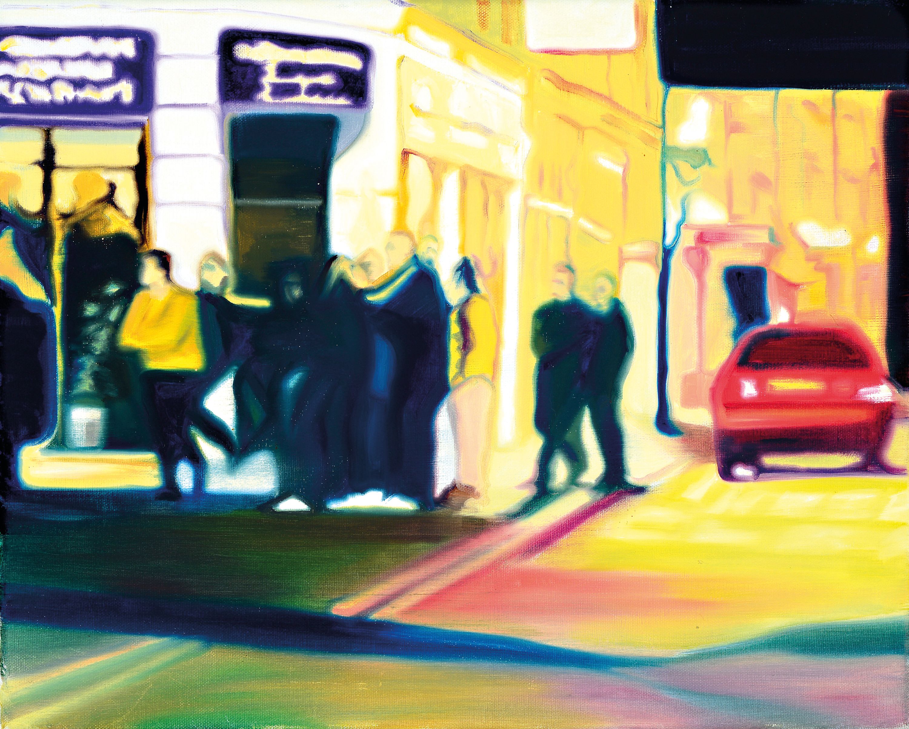 Cameron Rudd, geb. 1973, Keep Clear II, Öl/Lwd, rückseitig betitelt, dat. 2002 und signiert, ca. 40x50cm