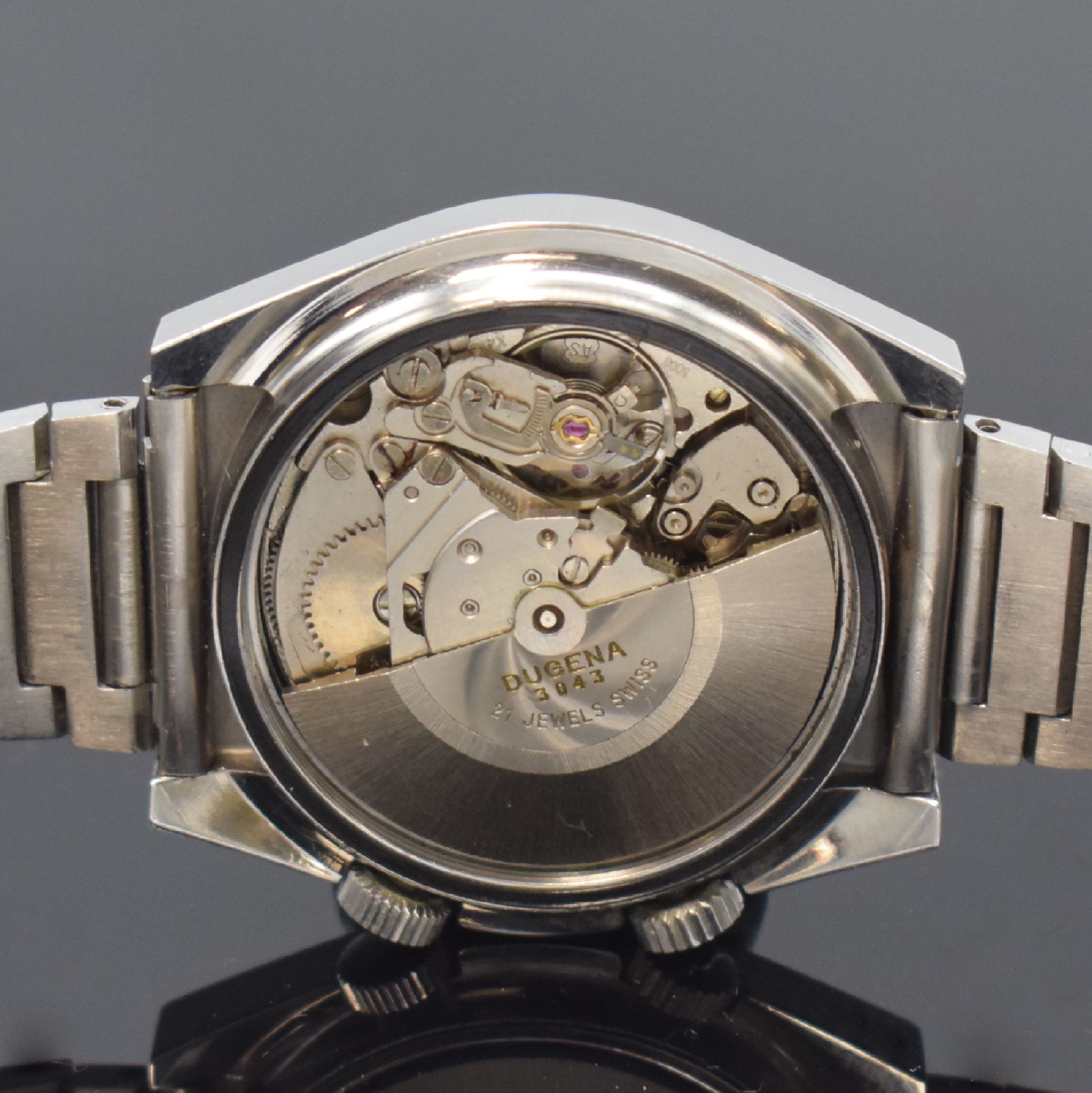 Detail l: ALPINA, DUGENA und Tutima 3 Armbanduhren in Stahl, Schweiz 1970er Jahre, Automatik, Böden verschr., 1) Alpina Futura, unsign. Geh., silb./blaues ...