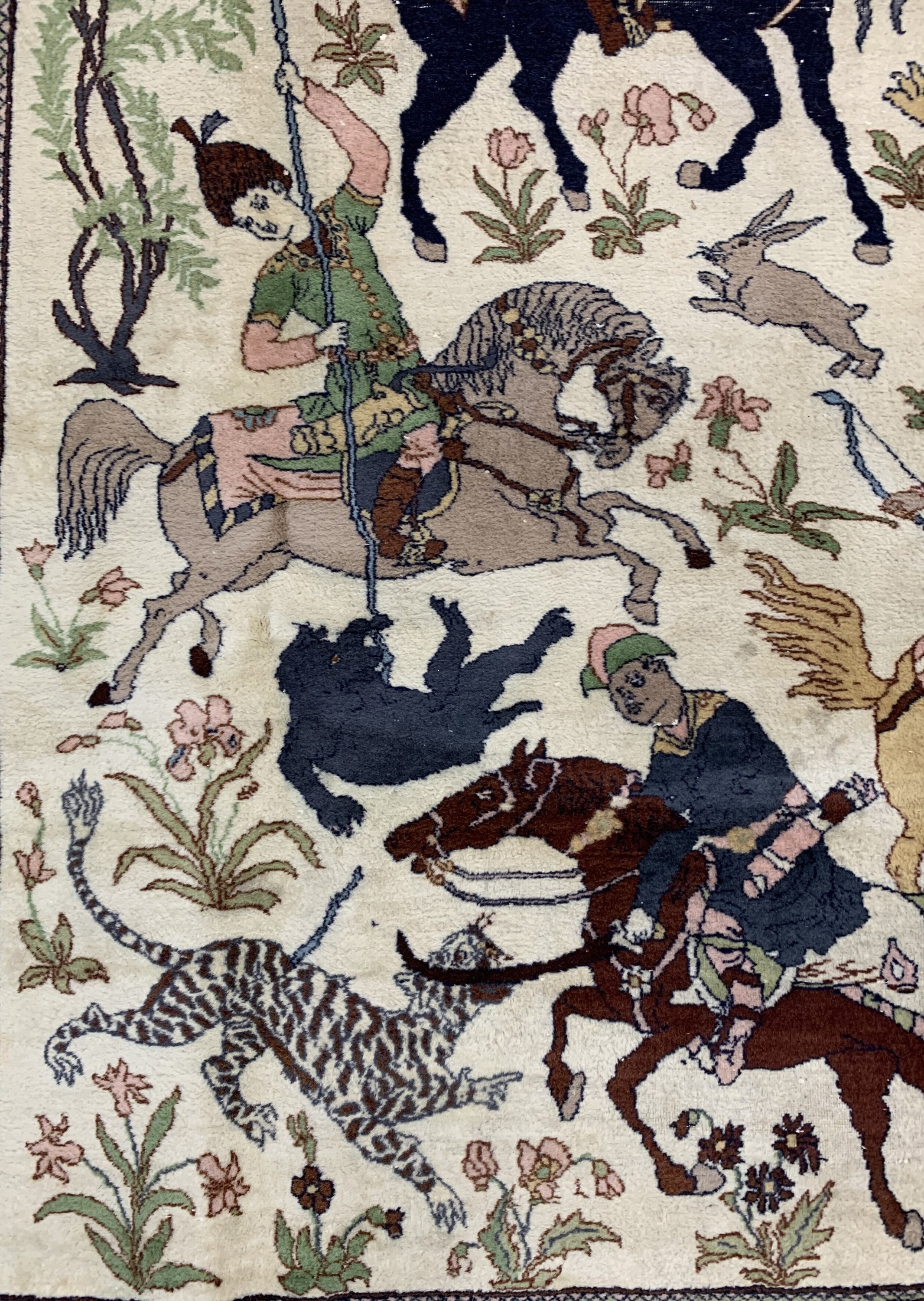 Detail e: Lahor alt, Pakistan, um 1950, Wolle auf Baumwolle, ca. 344 x 244 cm, EHZ: 3