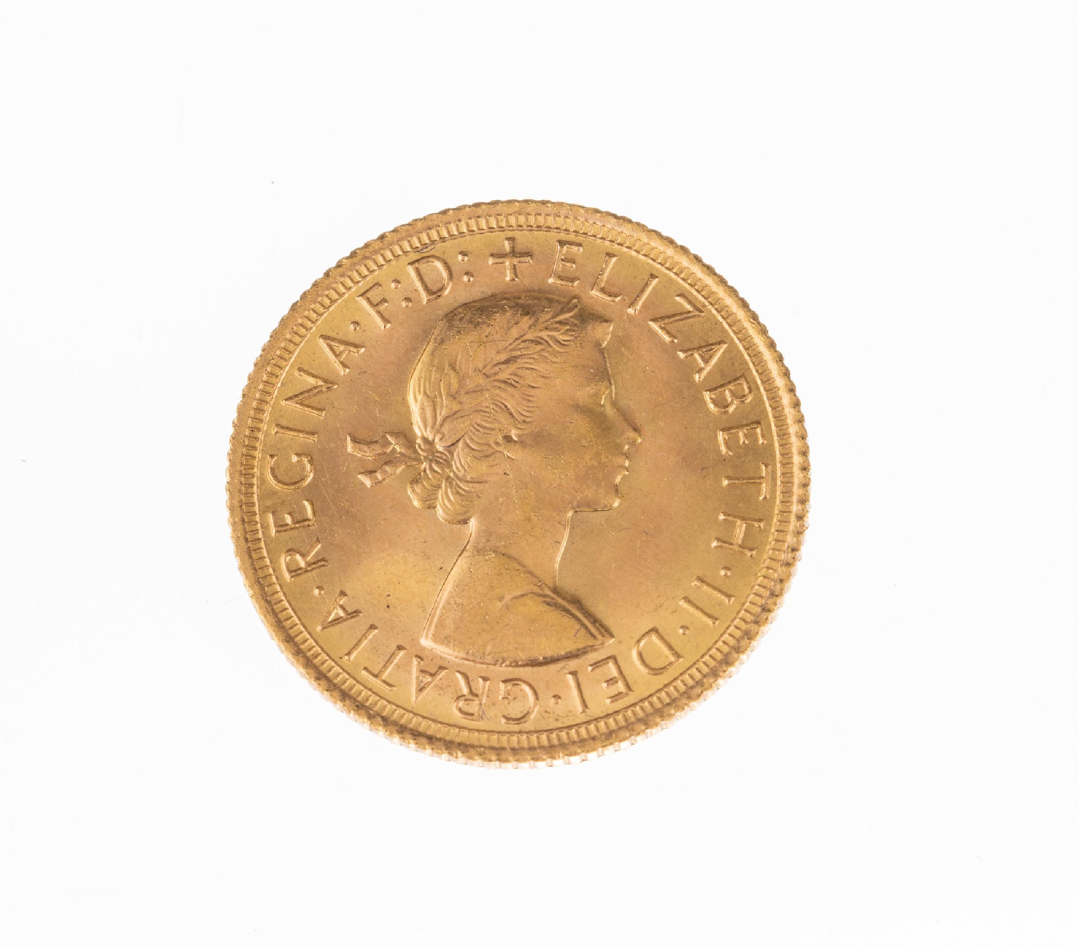 Goldmünze Sovereign, Großbritannien, 1968, Elizabeth II., RV: Heiliger Georg hoch zu Rossim Kampf mit dem Drachen