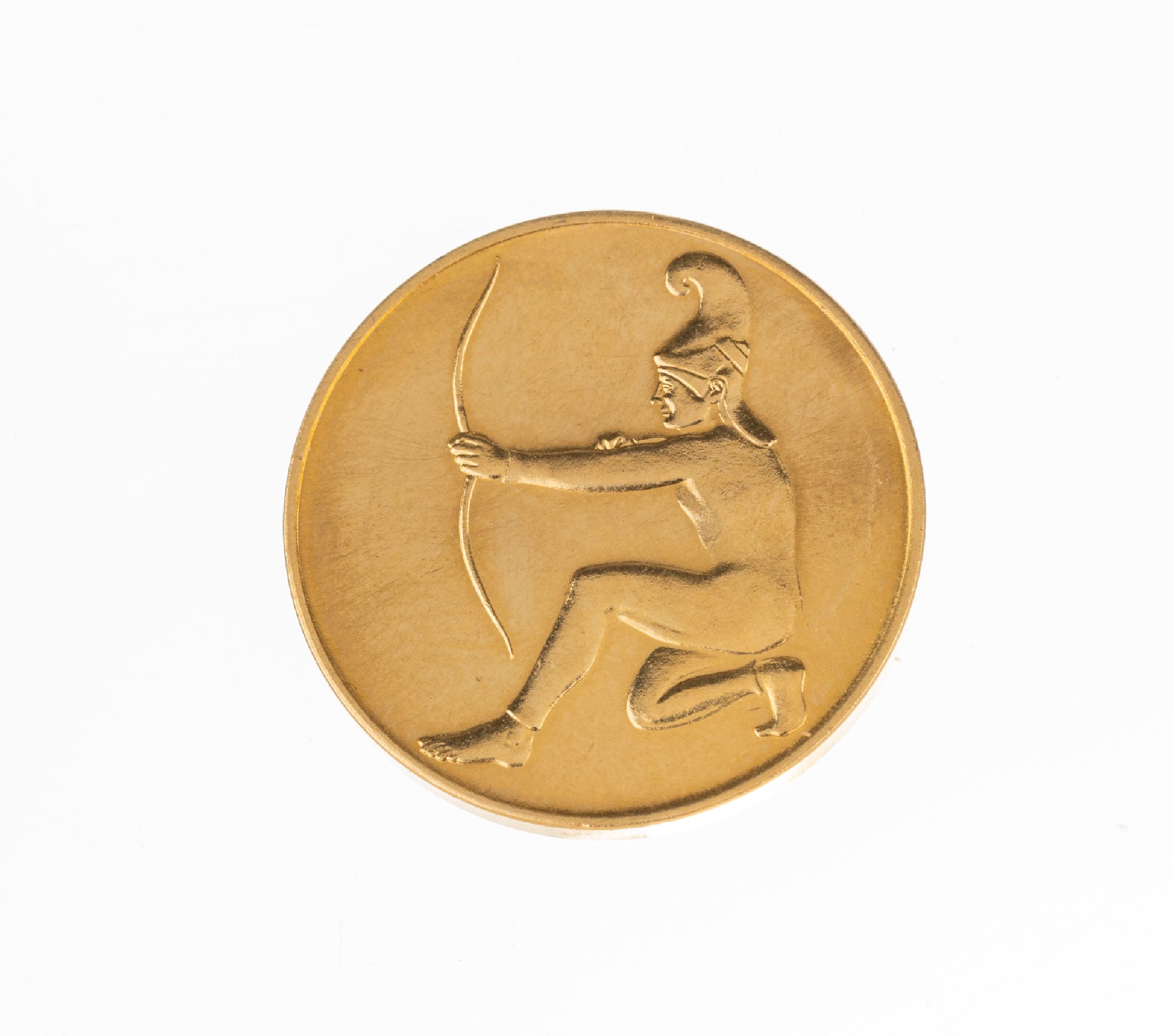 Detail a: Goldmedaille "Olympische Spiele 1972", GG 900, RV: Bogenschütze, ca. 12.6 g