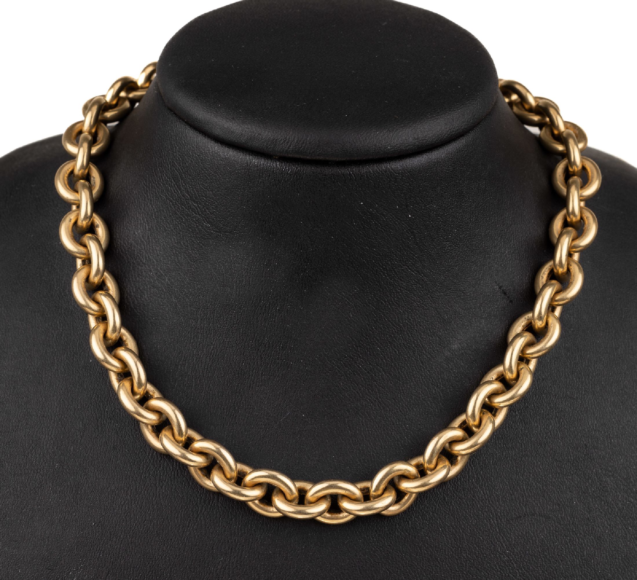 14 kt Gold Kette, ca. 64.3 g, GG 585/000, L. ca. 51.5 cm, gr. Karabinerschließe