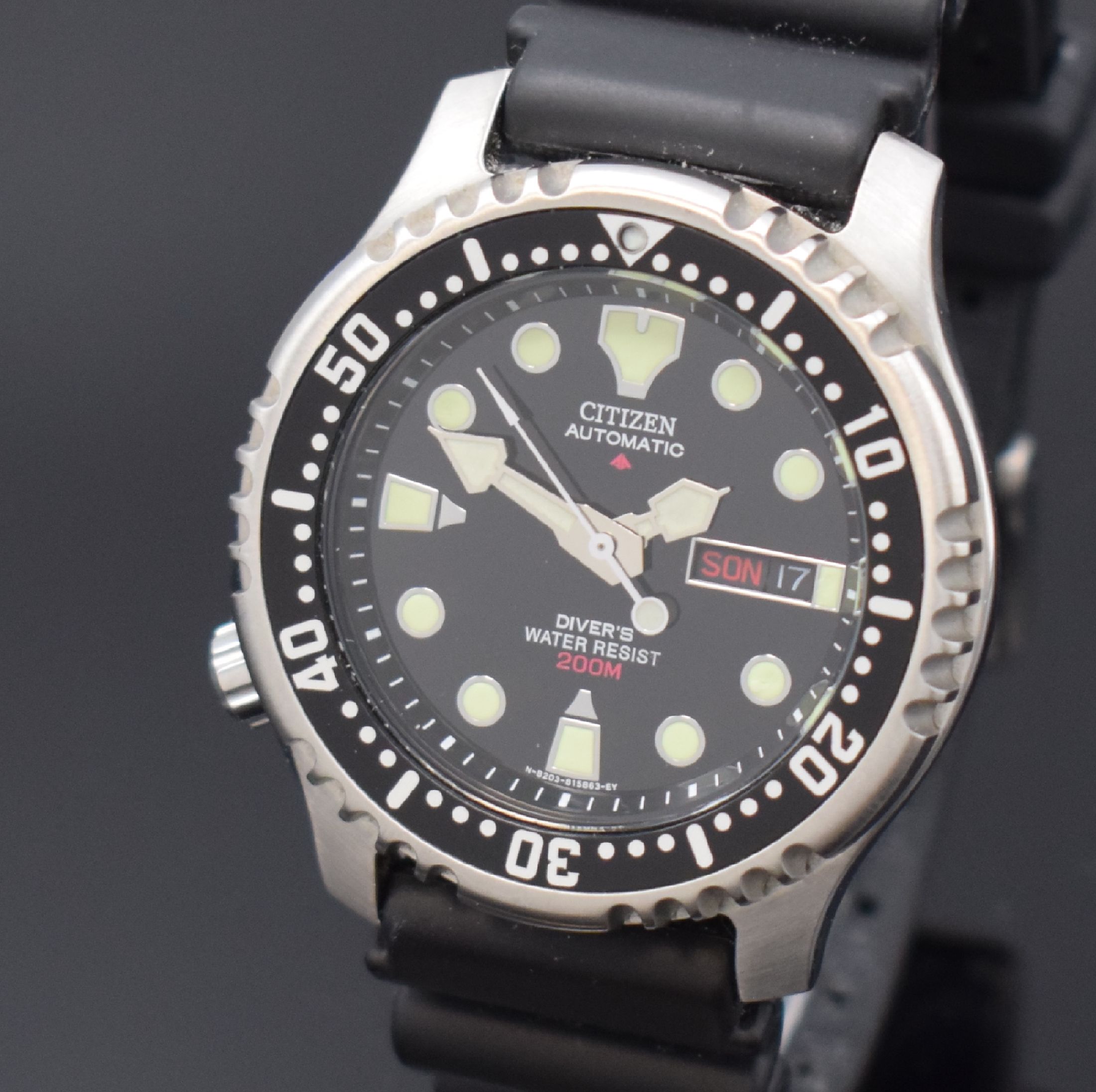 Detail a: CITIZEN Divers Promaster Herrenarmbanduhr in Stahl, Japan um 1980, Automatik, Boden u. Krone verschr., Lünette m. 60er Teilung eins. drehb., ...