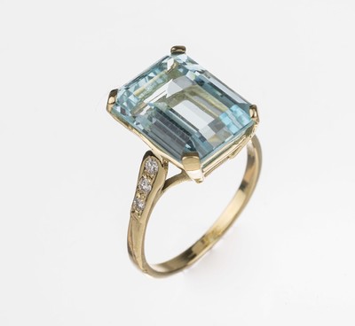 Image 26708731 - 14 kt gold aquamarine-brilliant-ring
