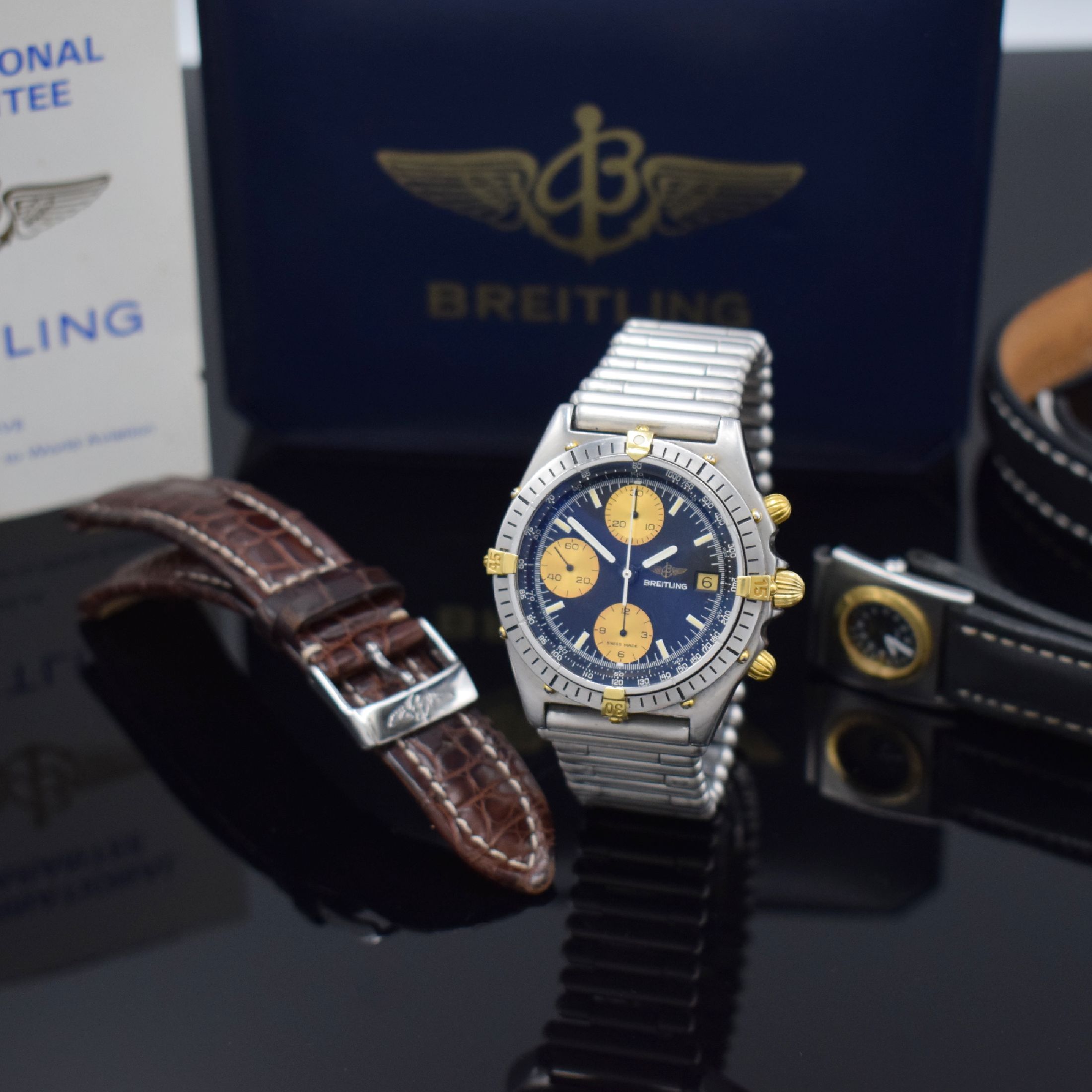 BREITLING Chronomat Herrenarmbanduhr Referenz 81.950, Automatik, Schweiz um 1989, Gehäuse in Edelstahl/Gold komb. inkl. Roleauxband m. dopp. ...