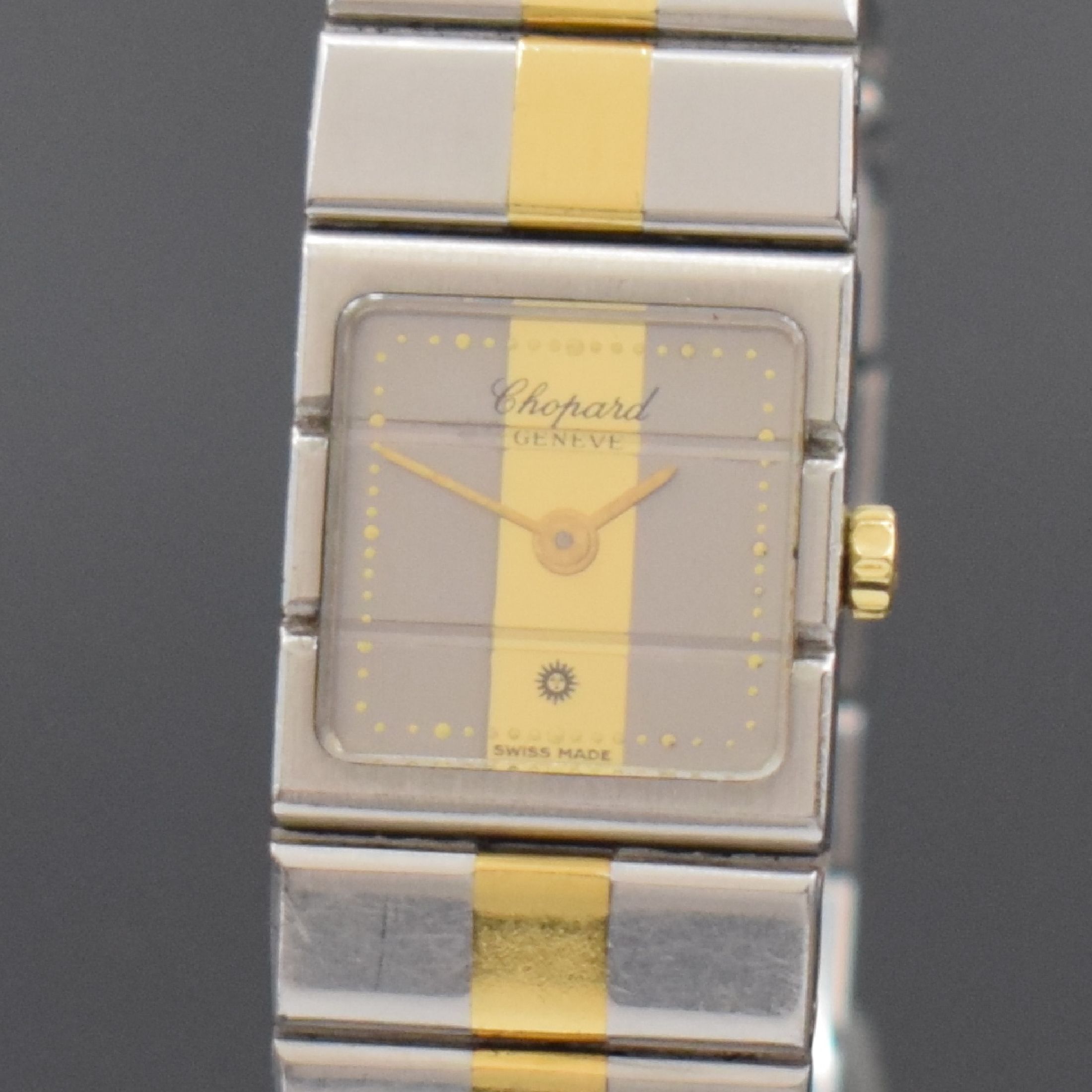 Detail a: CHOPARD St. Moritz Damenarmbanduhr, Schweiz um 1985, quartz, Edelstahl/Gold komb., Monocoque-Geh., Gliederband m. dopp. Faltschließe, 2-farb. ...