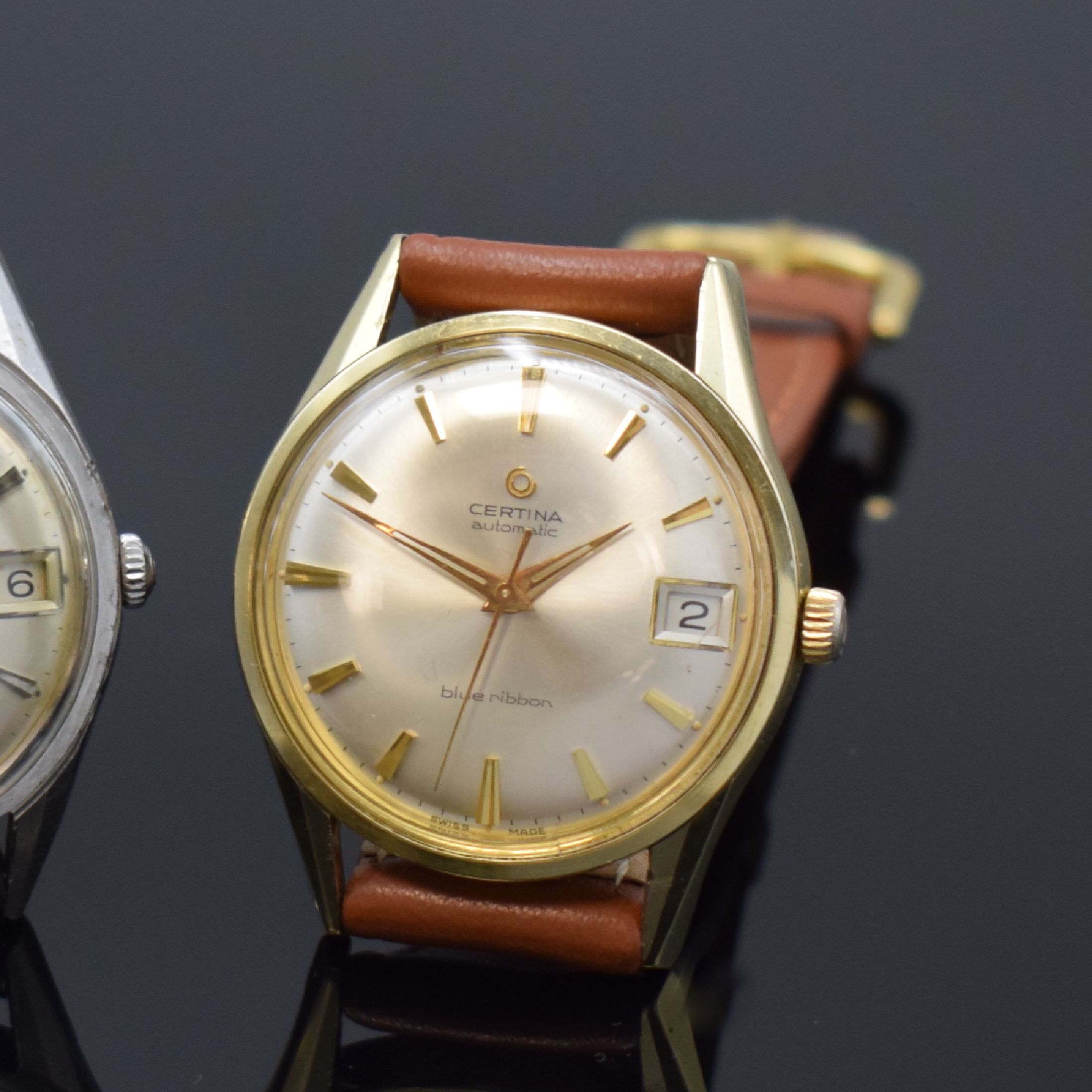 Detail a: CERTINA Blue Ribbon 2 Herrenarmbanduhren in Stahl und Stahl/Gold, Schweiz um 1960, Automatik, verschr. Geh., silb. Zifferblätter, gold. / silb. ...