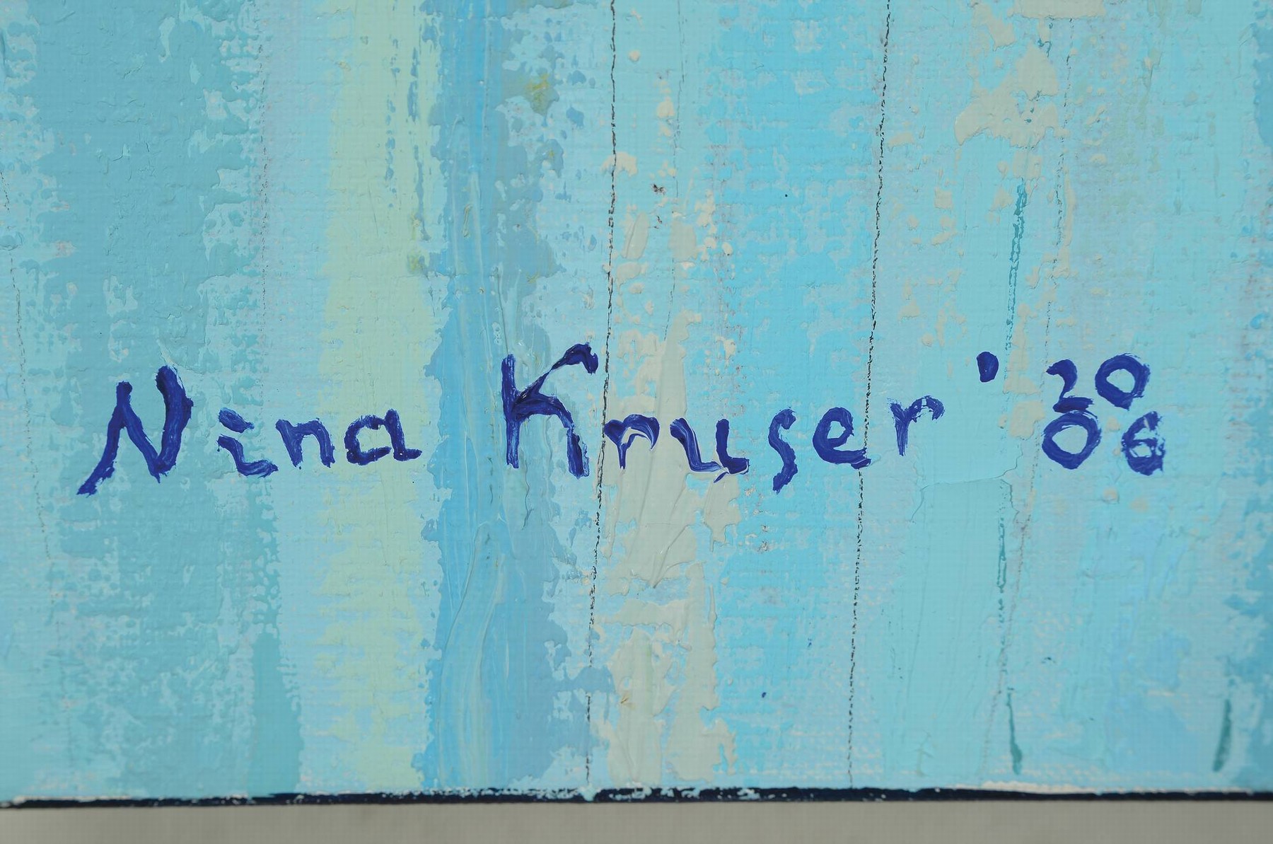 Detail a: Nina Kruser, zeitgenössische Künstlerin aus Hockenheim, "Blümchen", Acryl/Lwd, sign. und dat. 2006, rückseitig betitelt, ca. 80x100cm