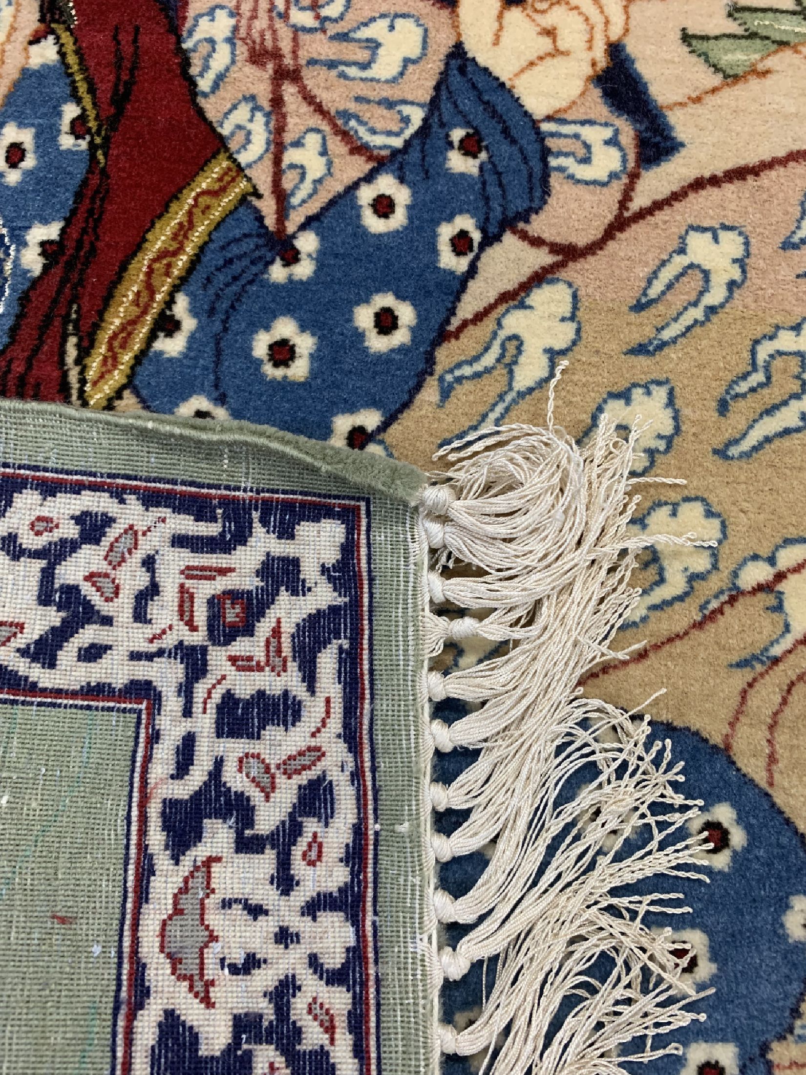 Detail d: Esfahan fein, Persien, ca. 50 Jahre, Korkwolle mit und auf Seide, ca. 106 x 69 cm, gereinigt, EHZ: 1-2