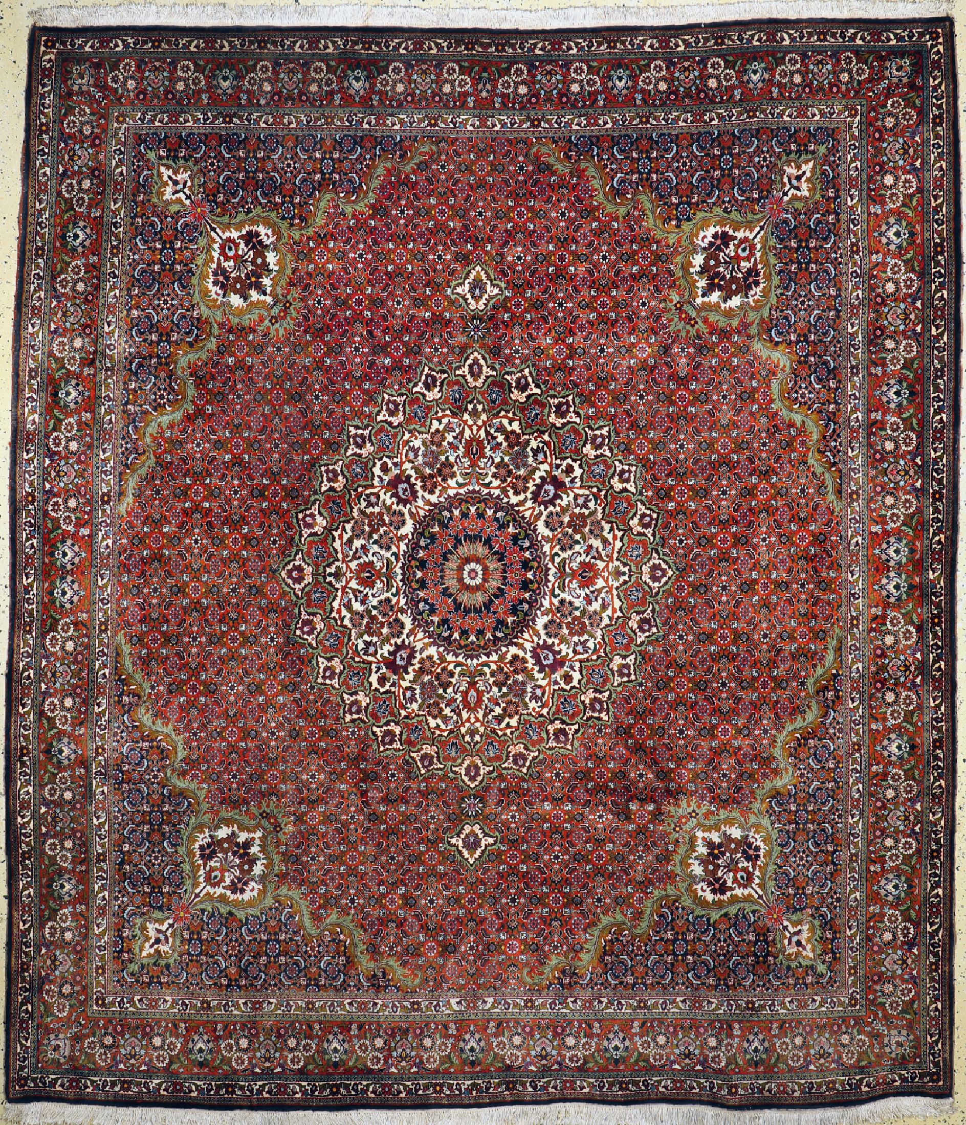 Bidjar Kork fein, Persien, ca. 50 Jahre, Korkwolle auf Baumwolle, ca. 290 x 252 cm, EHZ: 2