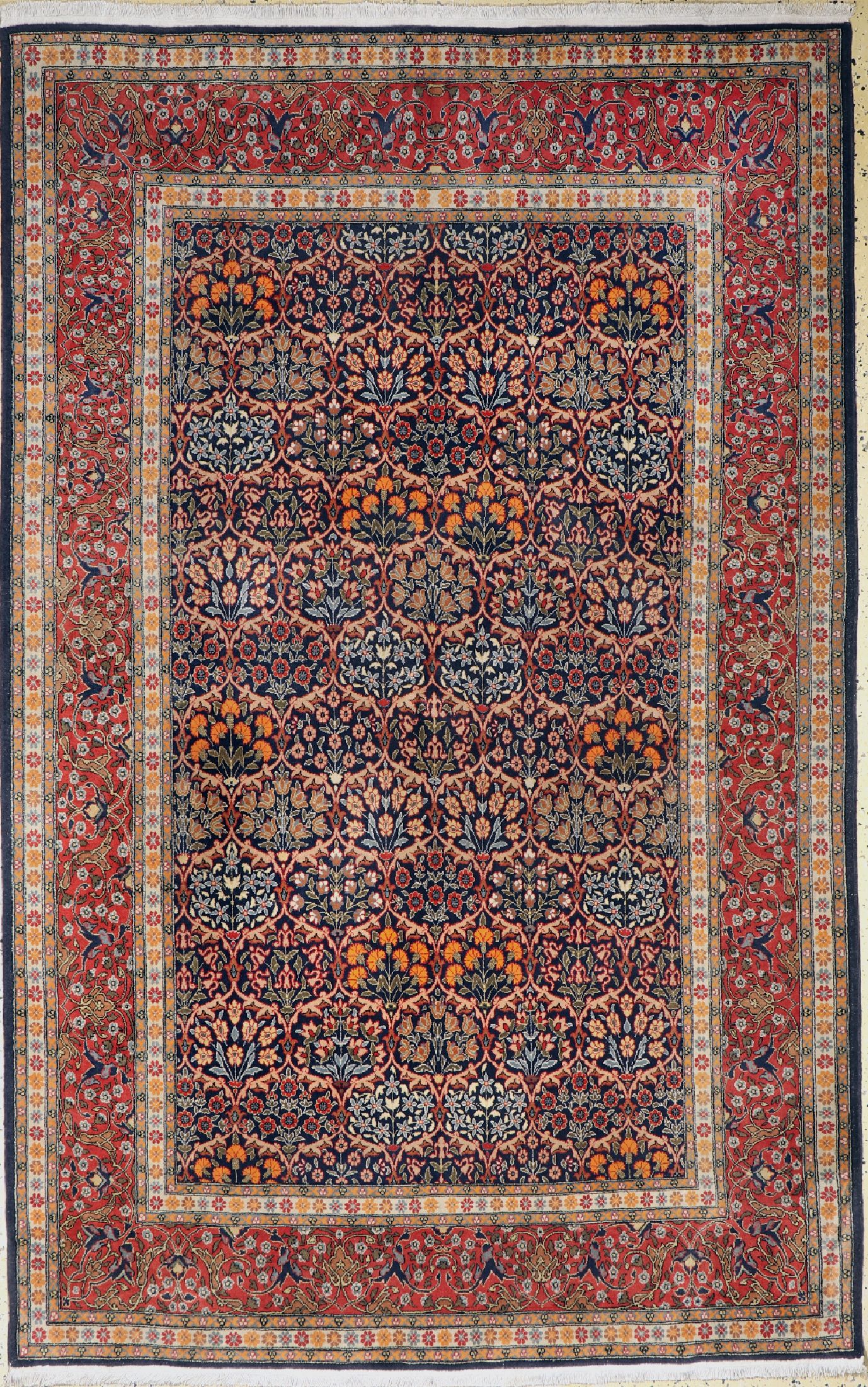 Hereke Wollteppich fein, Türkei, um 1950, Wolle auf Baumwolle, ca. 260 x 166 cm, EHZ: 1-2