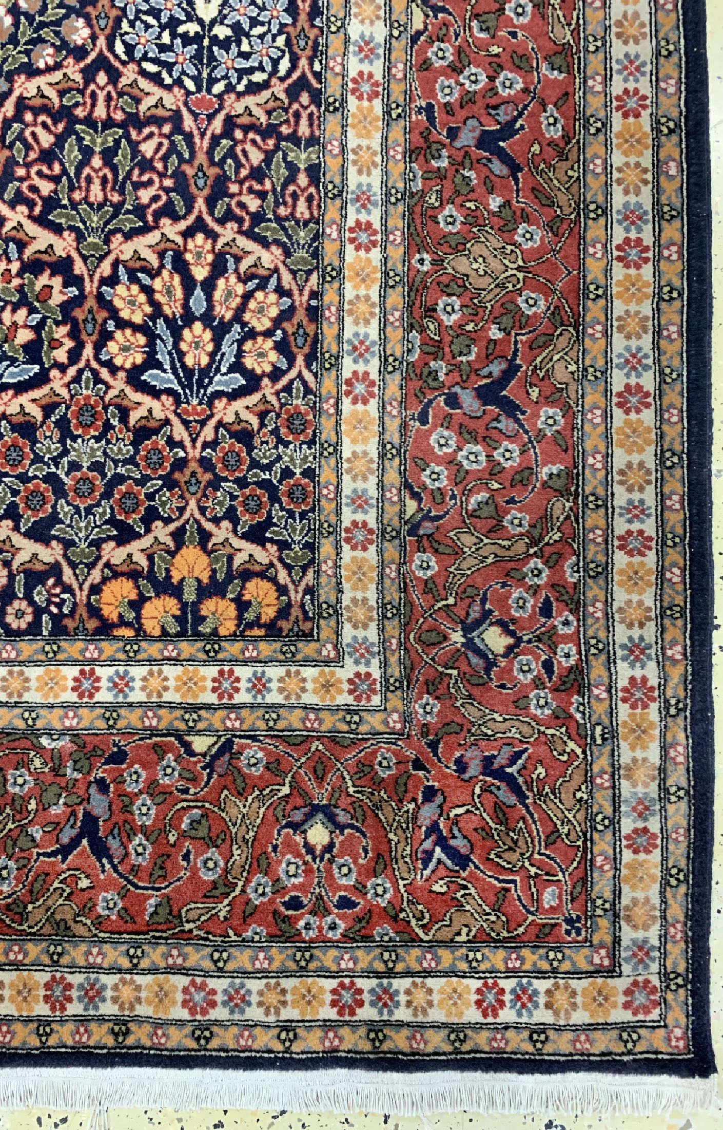 Detail a: Hereke Wollteppich fein, Türkei, um 1950, Wolle auf Baumwolle, ca. 260 x 166 cm, EHZ: 1-2
