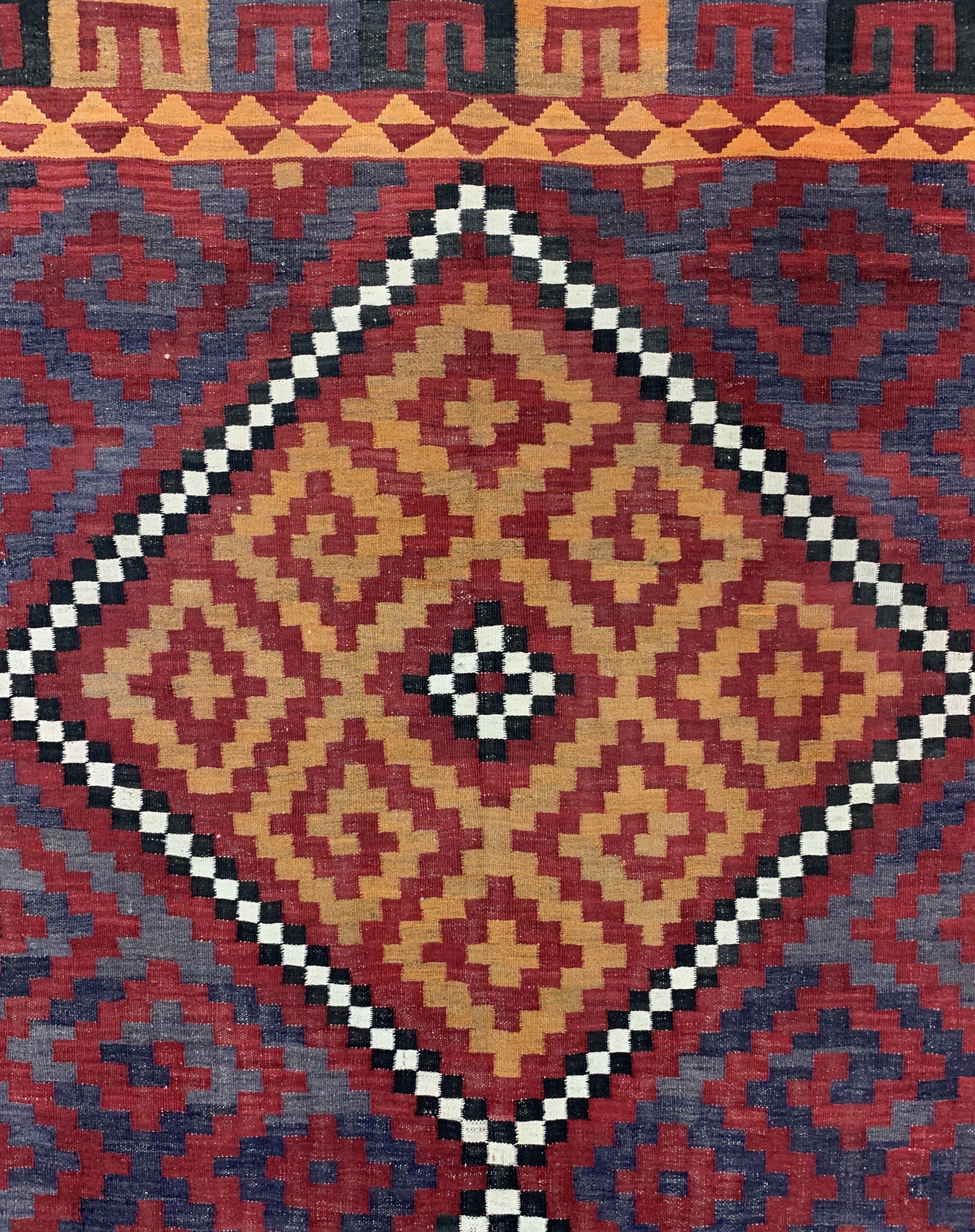 Detail b: Uzbek Kelim, Uzbekistan, ca. 50 Jahre, Wolle auf Wolle, ca. 376 x 212 cm, EHZ: 2