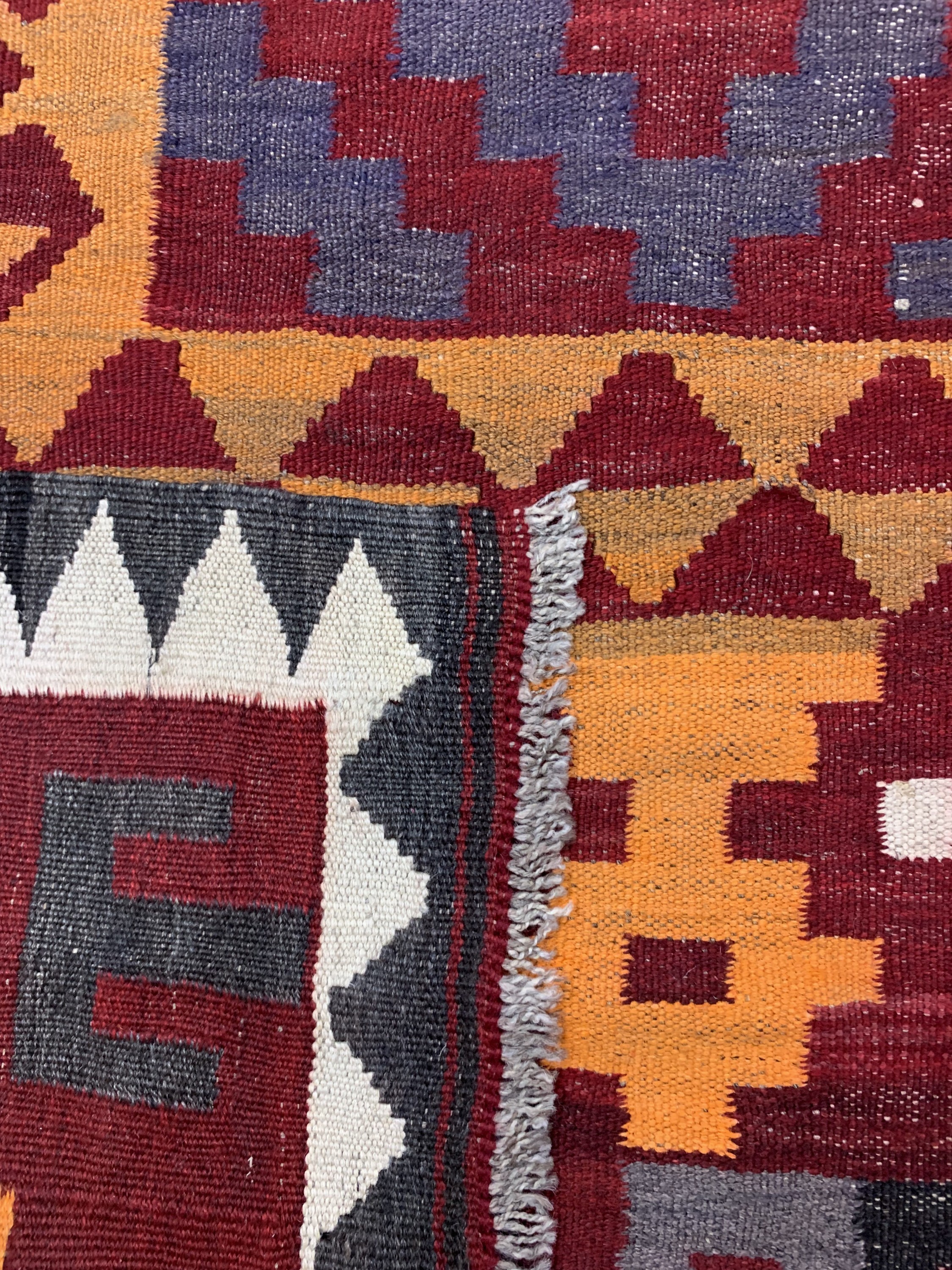 Detail e: Uzbek Kelim, Uzbekistan, ca. 50 Jahre, Wolle auf Wolle, ca. 376 x 212 cm, EHZ: 2
