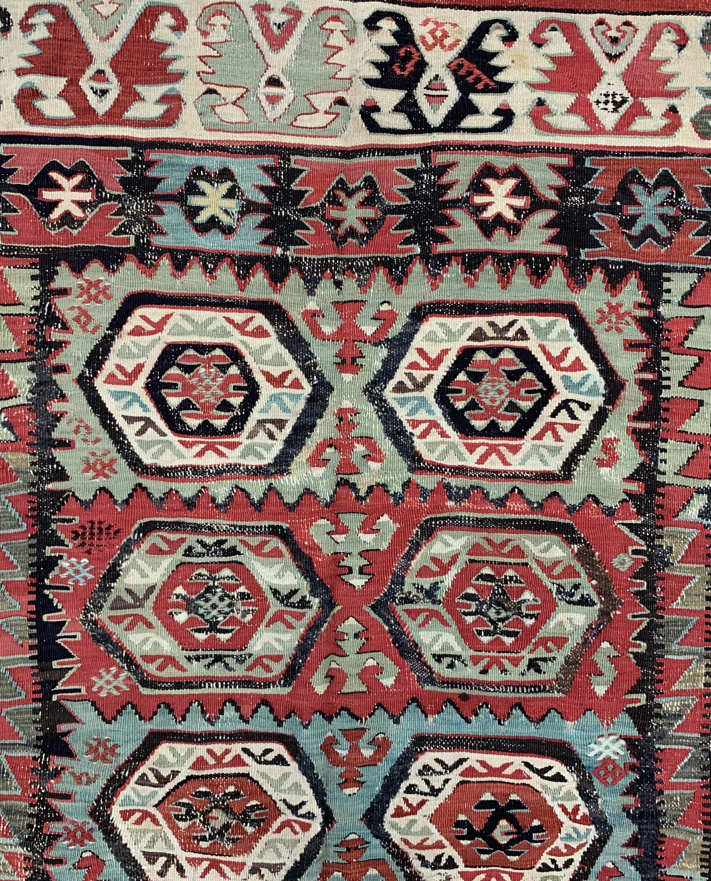 Detail b: Anatol Kelim antik, Türkei, 19.Jhd, Wolle auf Wolle, ca. 190 x 110 cm, EHZ: 3-4