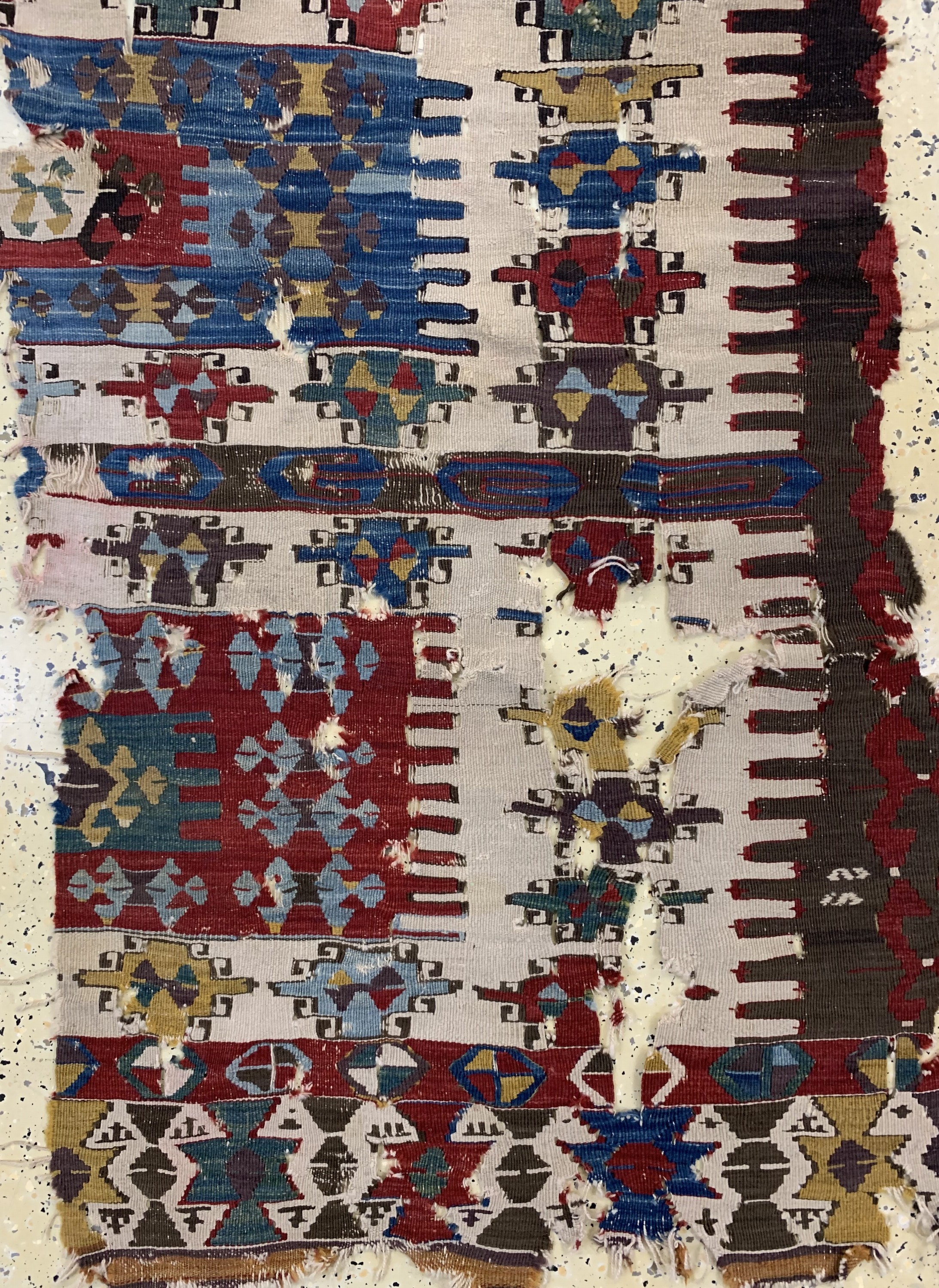 Detail a: Früher Anatol Kelim, Türkei, Anfang 19.Jhd,Wolle auf Wolle, ca. 310 x 85 cm, EHZ: 4