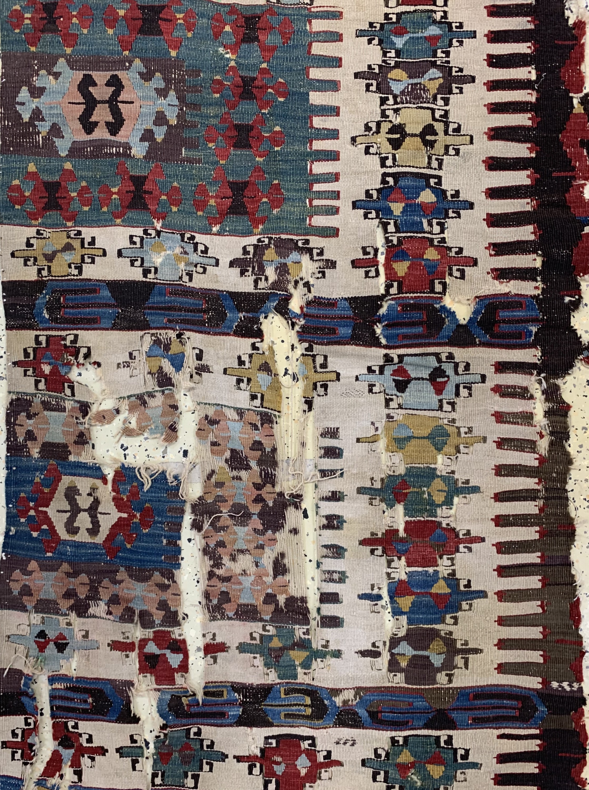 Detail b: Früher Anatol Kelim, Türkei, Anfang 19.Jhd,Wolle auf Wolle, ca. 310 x 85 cm, EHZ: 4