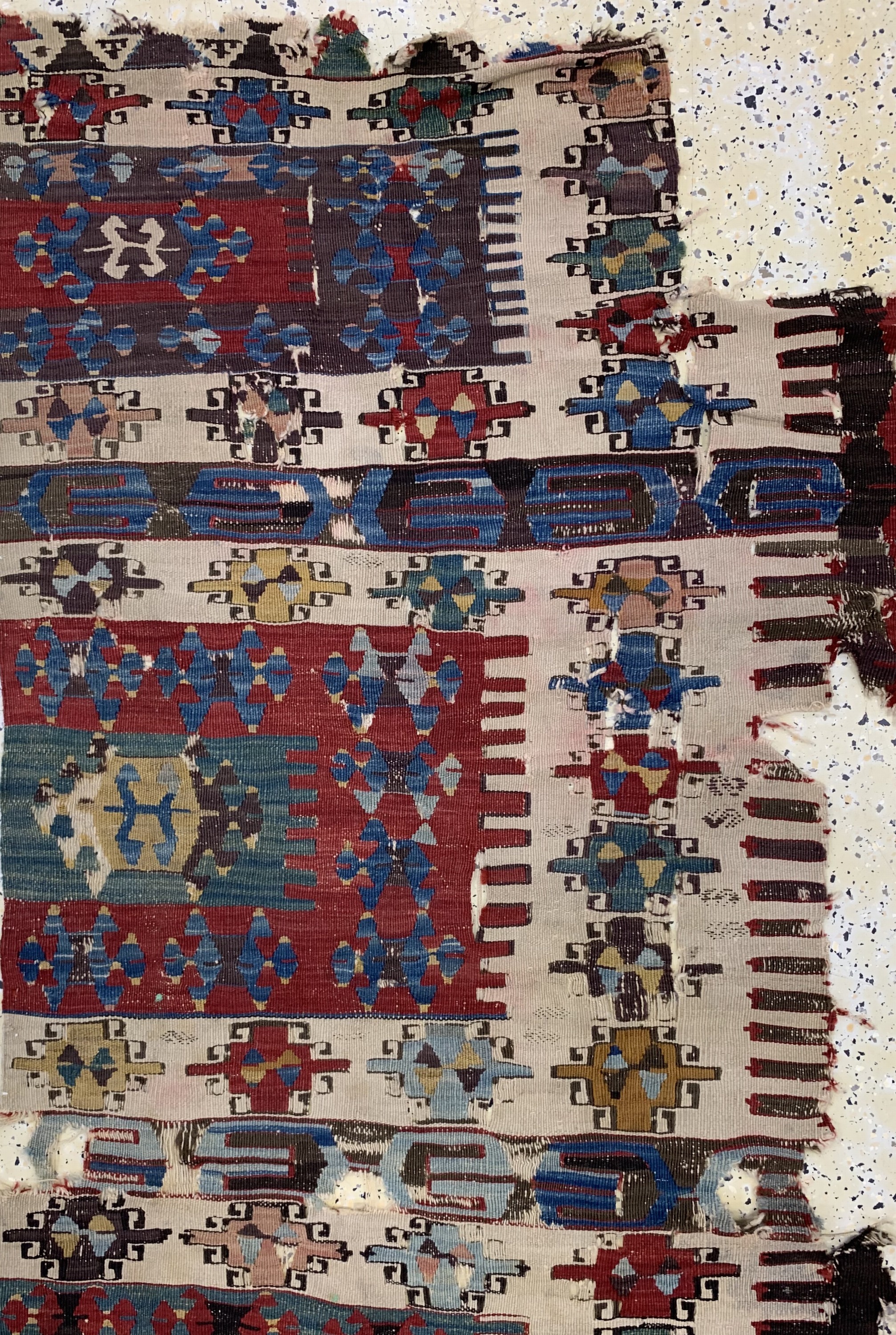 Detail c: Früher Anatol Kelim, Türkei, Anfang 19.Jhd,Wolle auf Wolle, ca. 310 x 85 cm, EHZ: 4