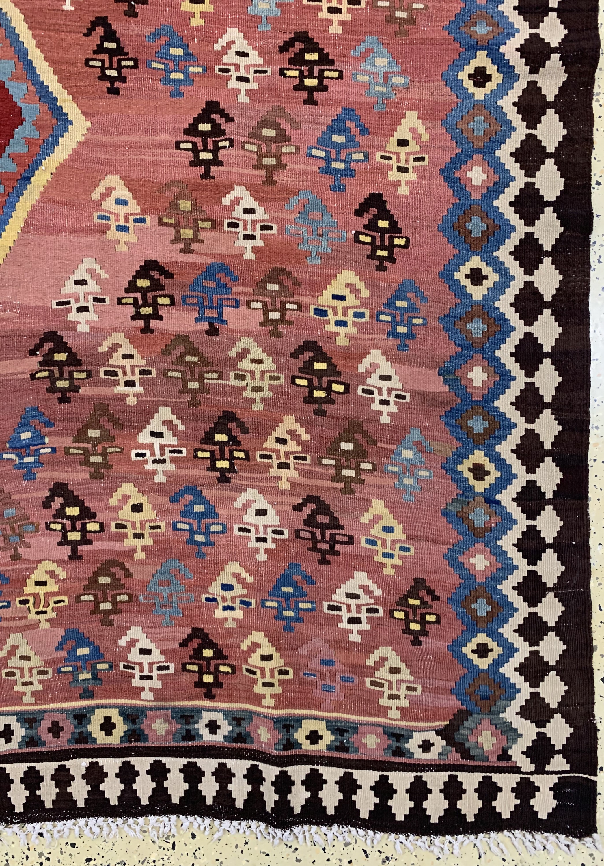 Detail a: Azeri Kelim antik, Azerdaijan, um 1920, Wolle auf Baumwolle, ca. 424 x 240 cm, EHZ: 2