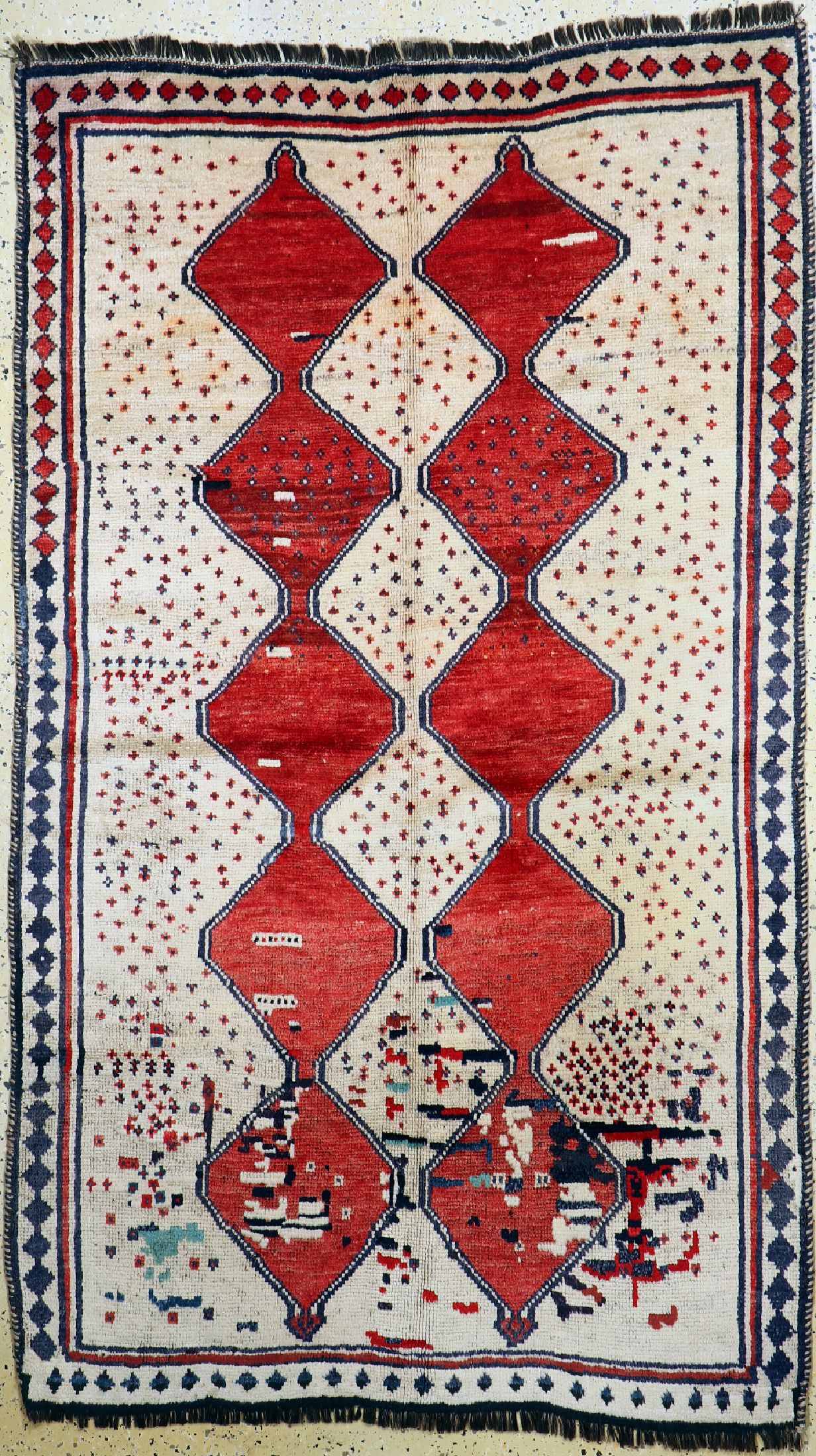 Louri Gabbeh antik, Persien, um 1910/1920, Wolle auf Ziegenhaar, ca. 220 x 129 cm, EHZ: 2, (restauriert)