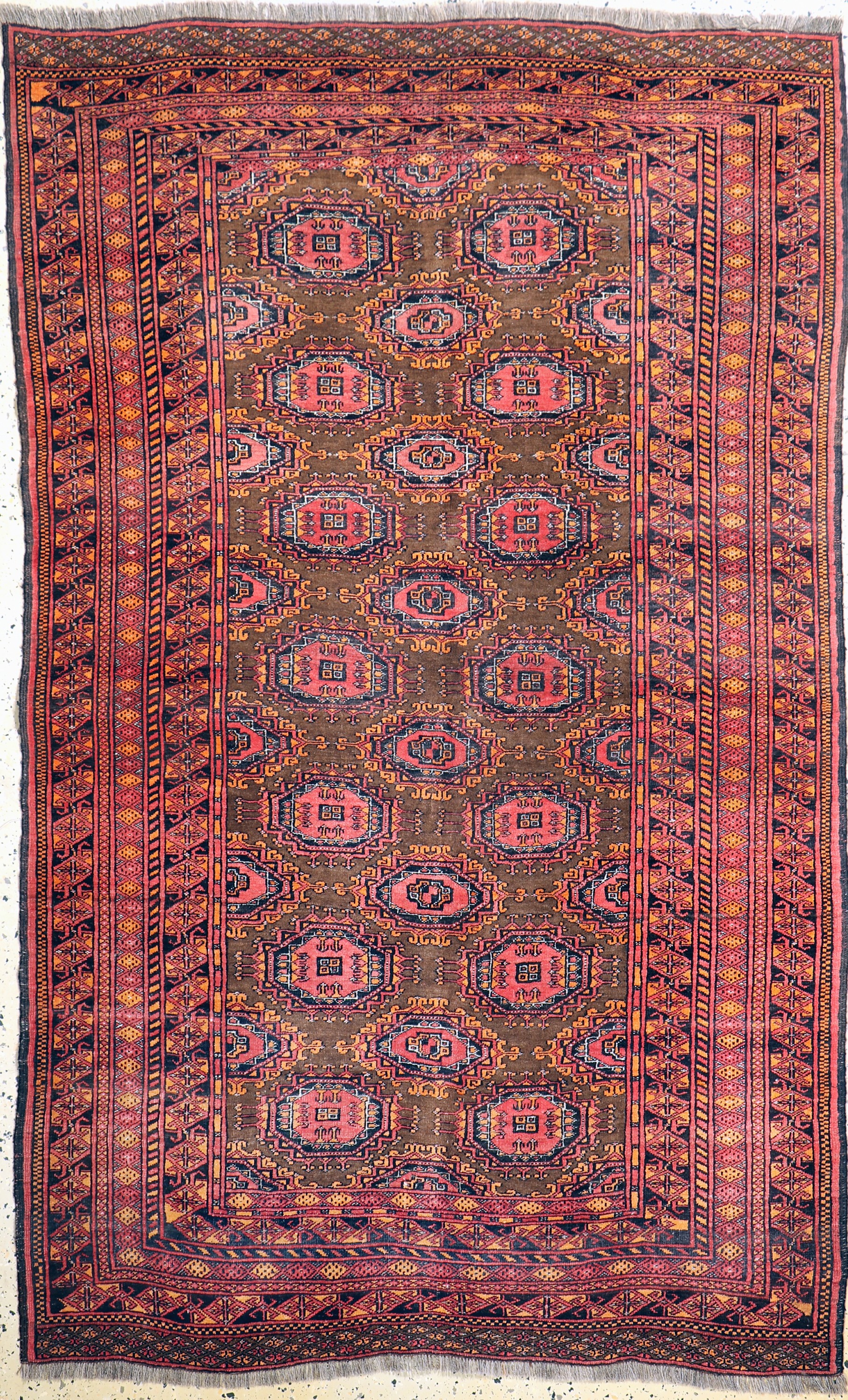 Buchara alt, Afghanistan, ca. 50 Jahre, Wolle auf Wolle, ca. 202 x 127 cm, EHZ: 2(Wellig)