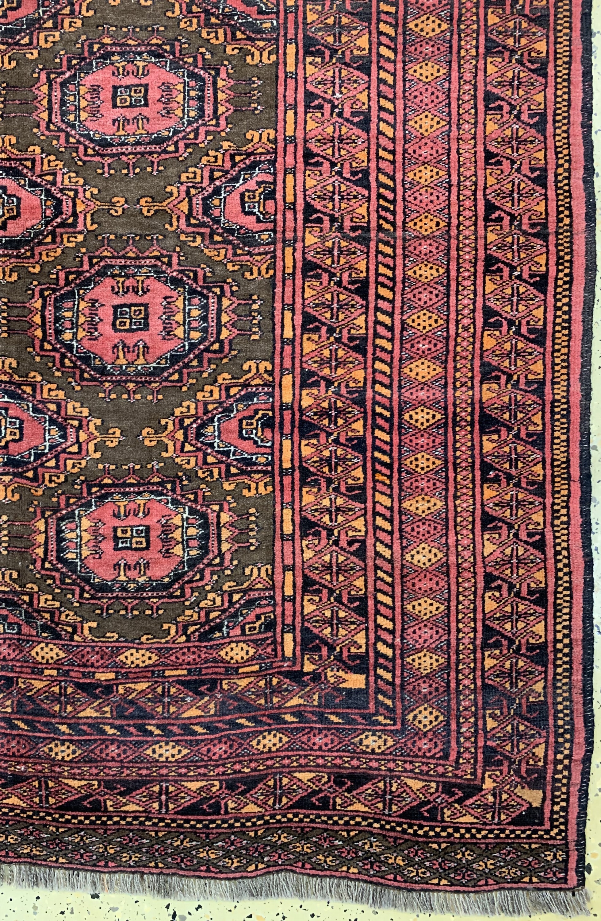 Detail a: Buchara alt, Afghanistan, ca. 50 Jahre, Wolle auf Wolle, ca. 202 x 127 cm, EHZ: 2(Wellig)