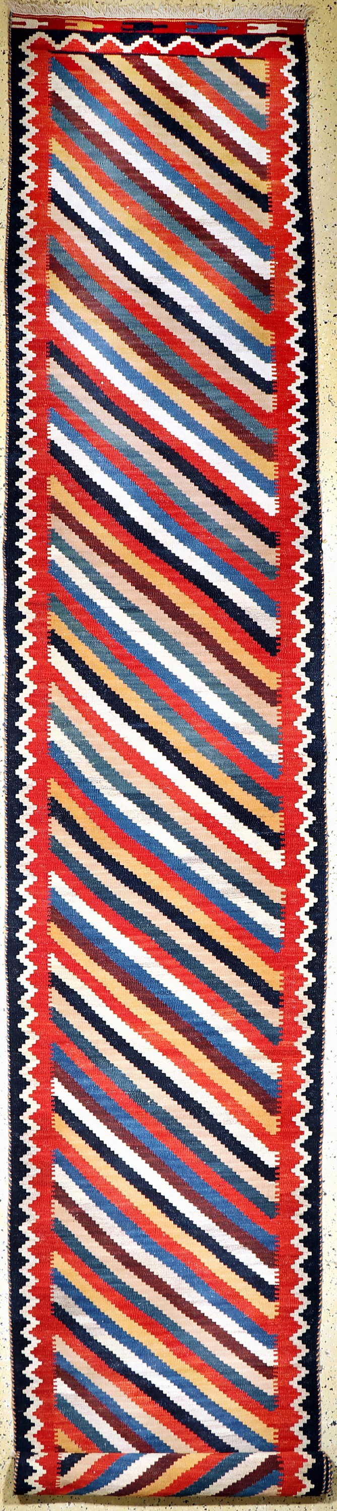 Ghaschgai Kelim, Persien, ca. 50 Jahre, Wolle auf Wolle, ca. 530 x 90 cm, EHZ: 1-2