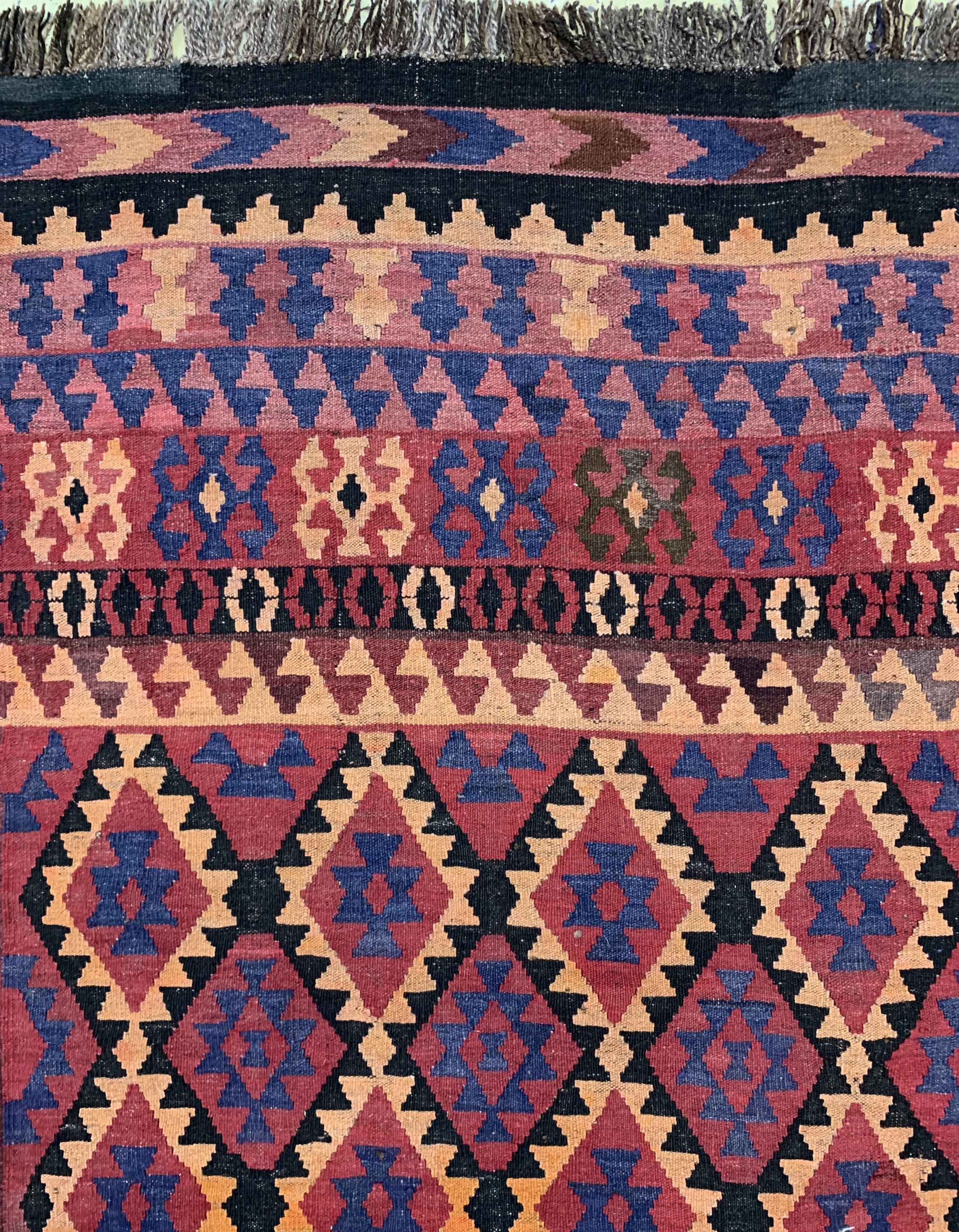Detail b: Uzbek Kelim, Uzbekistan, ca. 50 Jahre, Wolle auf Wolle, ca. 293 x 205 cm, EHZ: 1-2