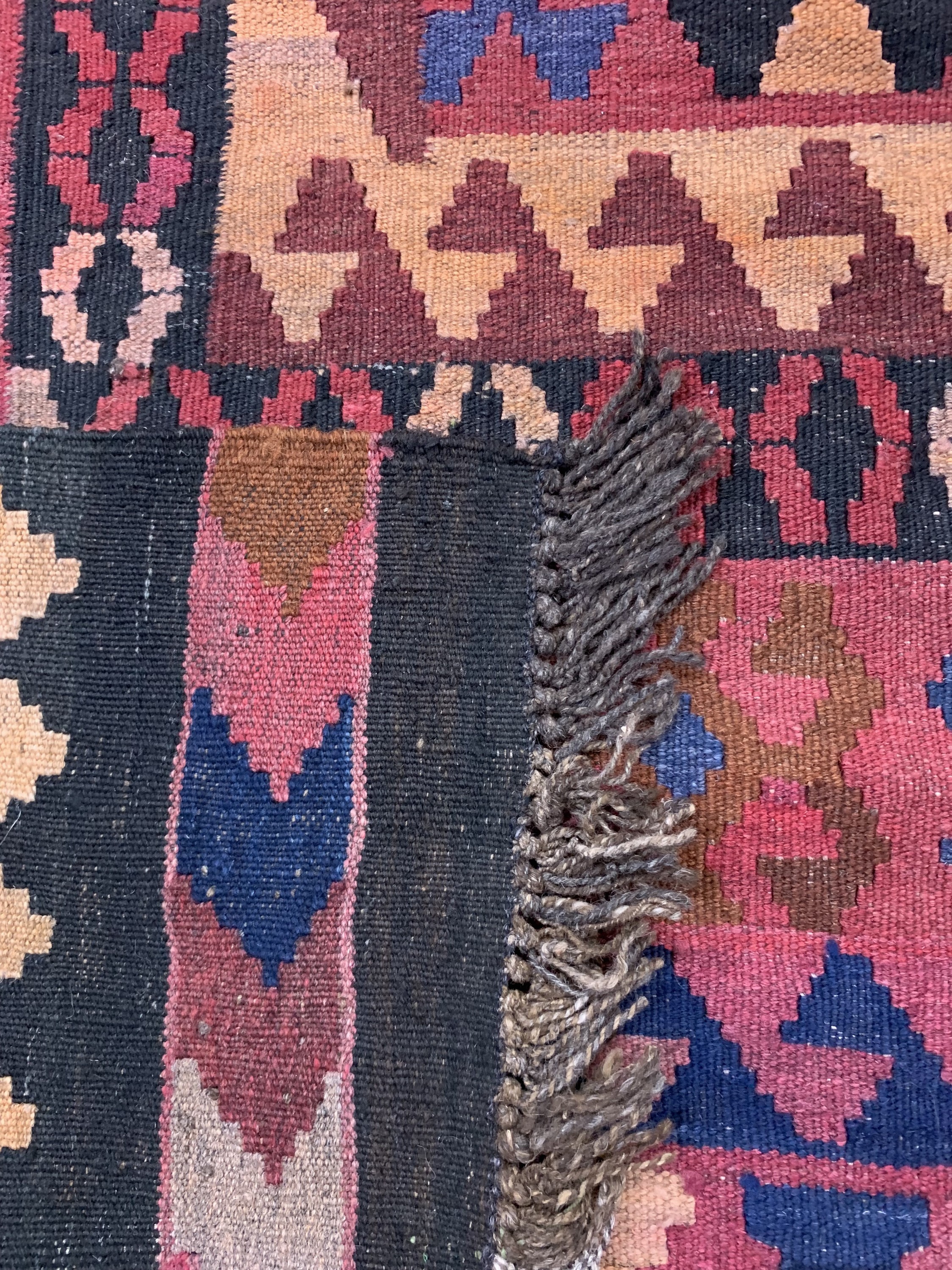 Detail d: Uzbek Kelim, Uzbekistan, ca. 50 Jahre, Wolle auf Wolle, ca. 293 x 205 cm, EHZ: 1-2