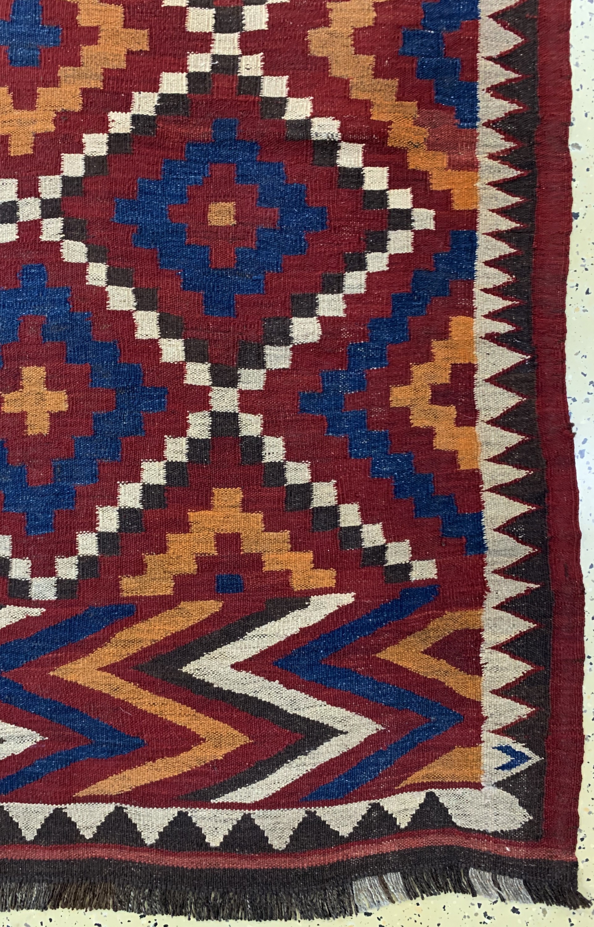 Detail a: Ersari Kelim, Afghanistan, um 1930, Wolle auf Wolle, ca. 363 x 168 cm, EHZ: 1-2