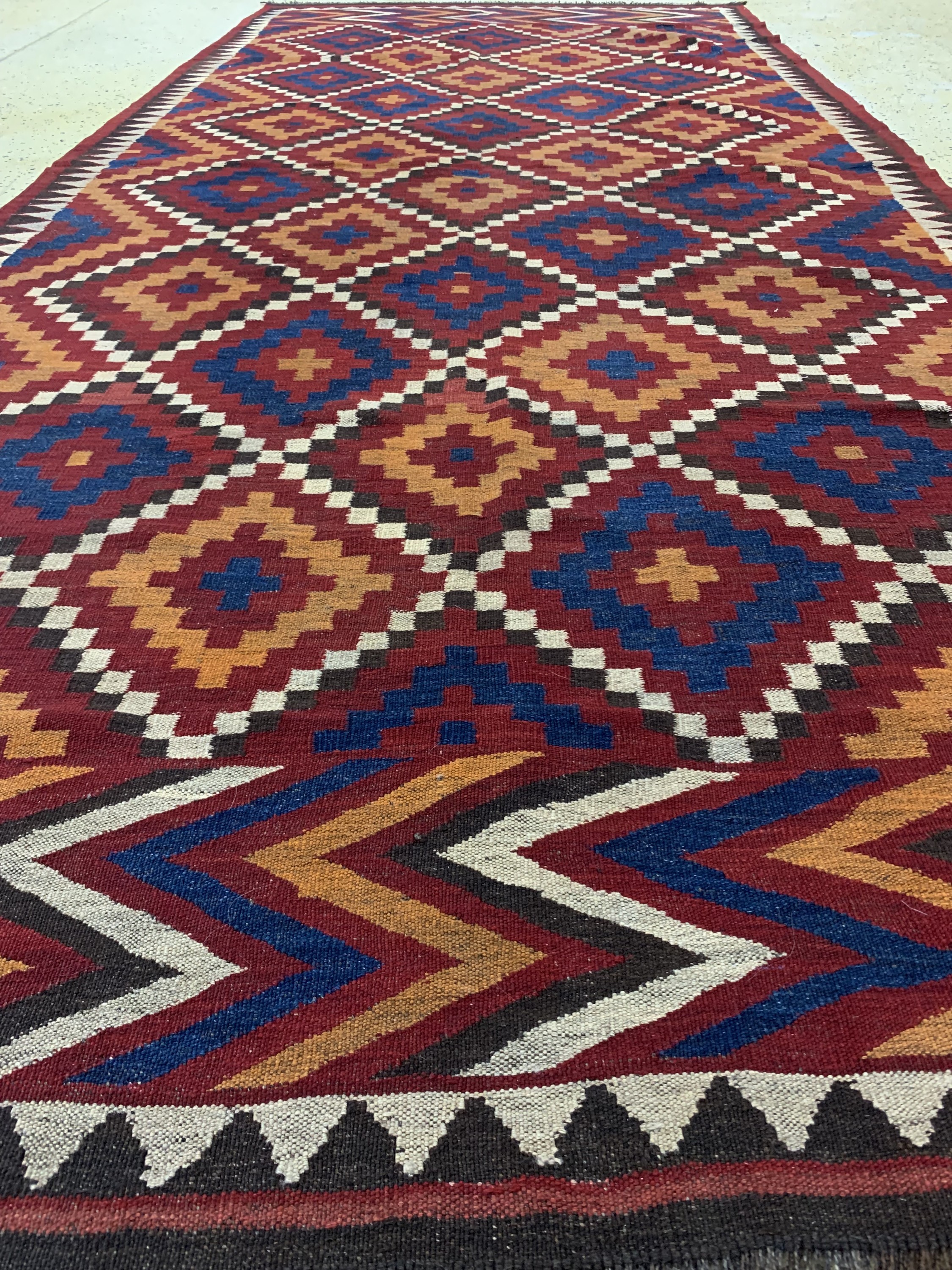 Detail d: Ersari Kelim, Afghanistan, um 1930, Wolle auf Wolle, ca. 363 x 168 cm, EHZ: 1-2