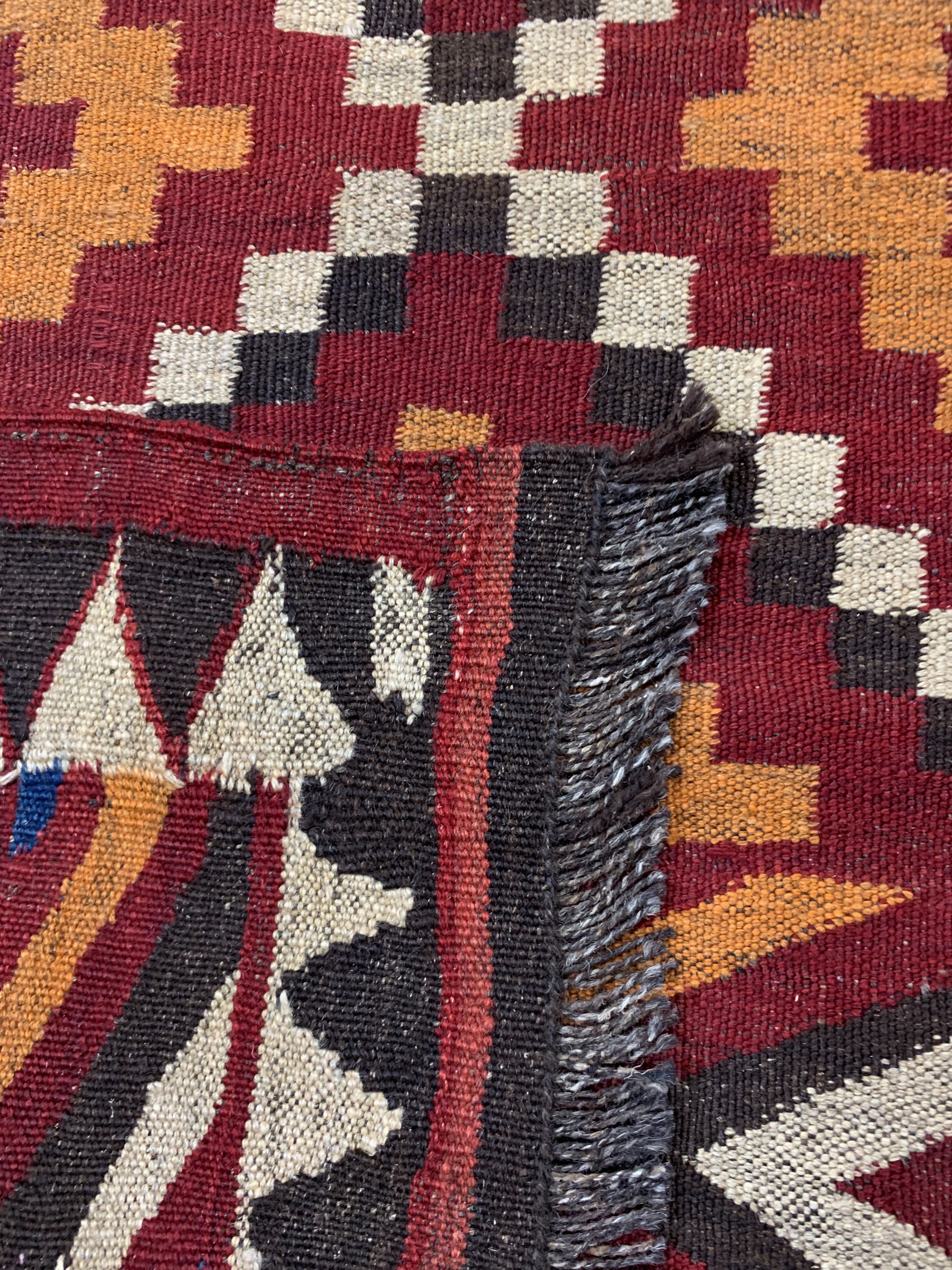 Detail e: Ersari Kelim, Afghanistan, um 1930, Wolle auf Wolle, ca. 363 x 168 cm, EHZ: 1-2