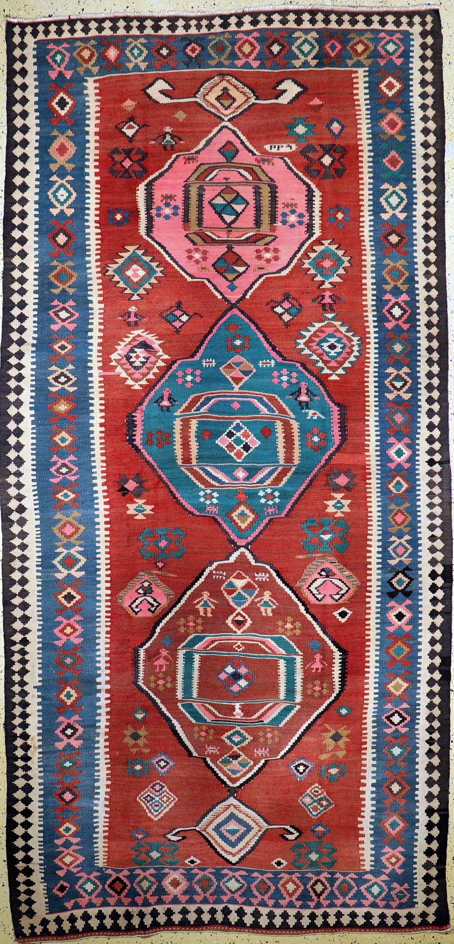 Bidjar Kelim, Persien, um 1940/1950, Wolle auf Baumwolle, ca. 380 x 182 cm, EHZ: 2