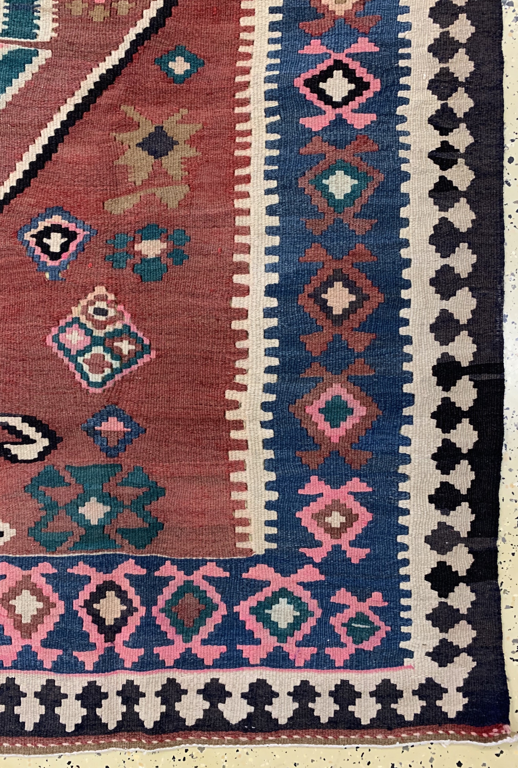 Detail a: Bidjar Kelim, Persien, um 1940/1950, Wolle auf Baumwolle, ca. 380 x 182 cm, EHZ: 2