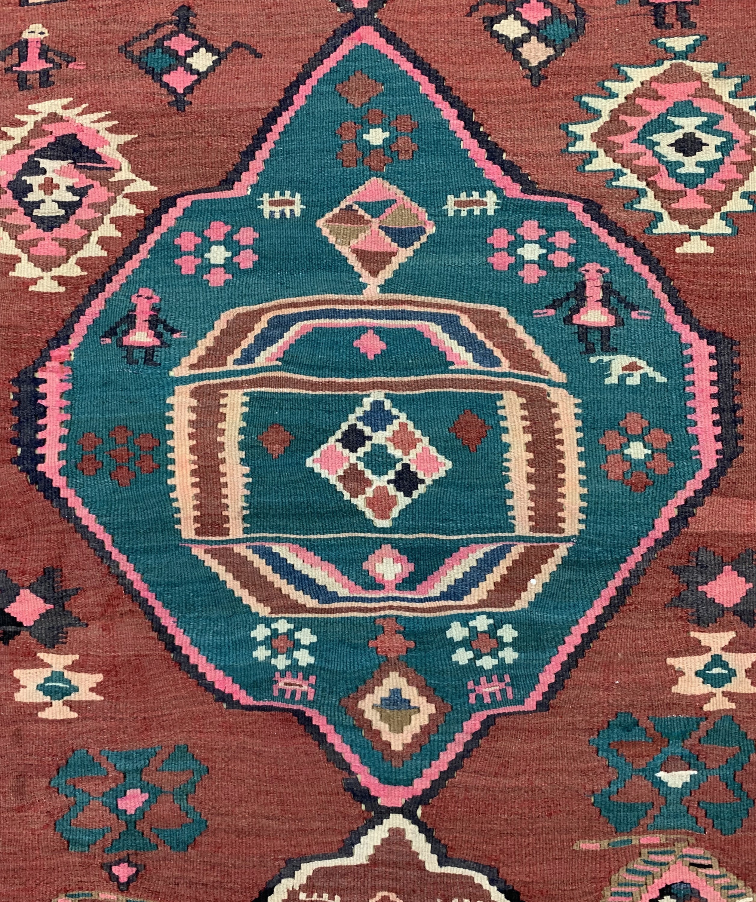 Detail b: Bidjar Kelim, Persien, um 1940/1950, Wolle auf Baumwolle, ca. 380 x 182 cm, EHZ: 2