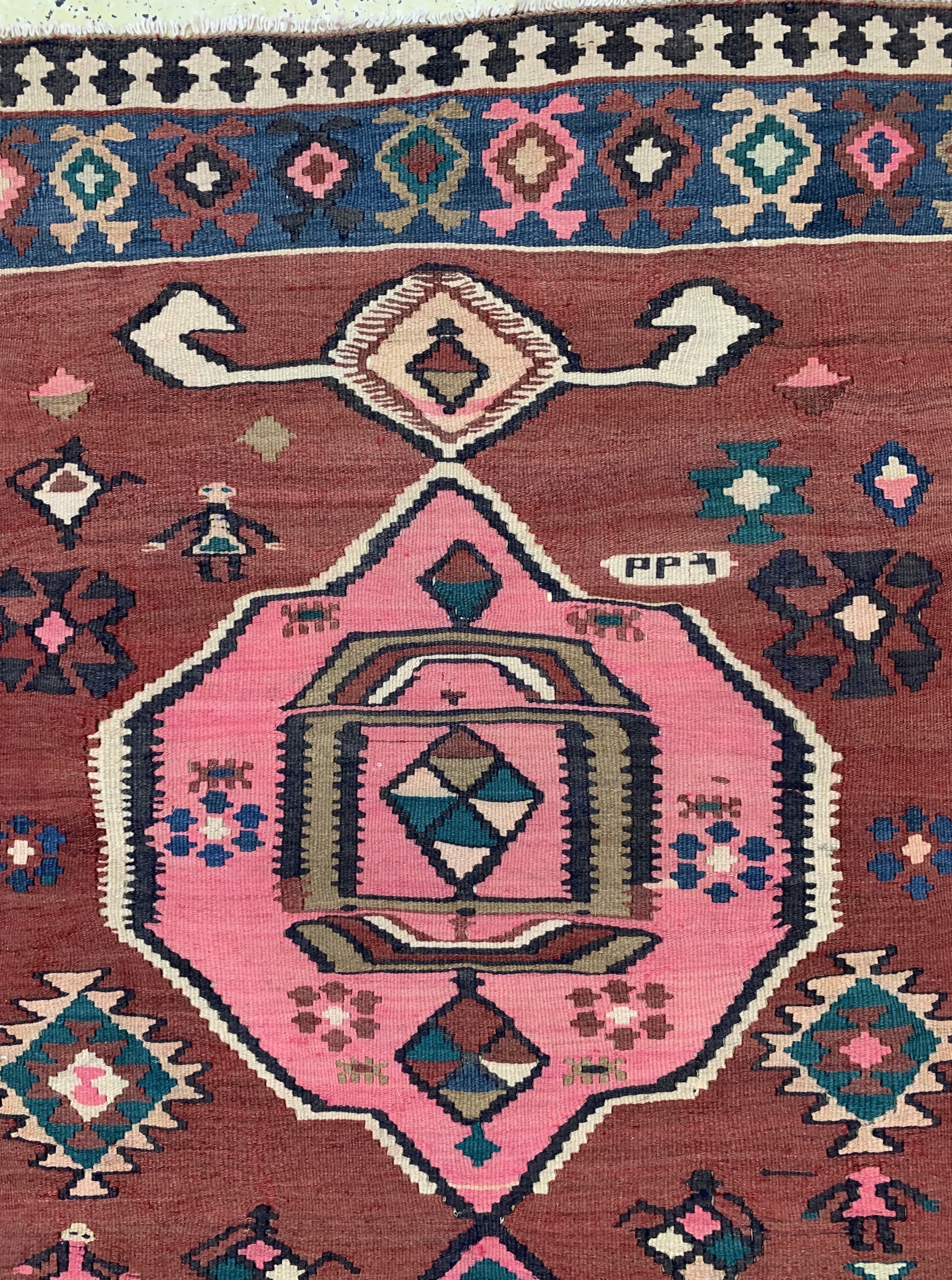 Detail c: Bidjar Kelim, Persien, um 1940/1950, Wolle auf Baumwolle, ca. 380 x 182 cm, EHZ: 2