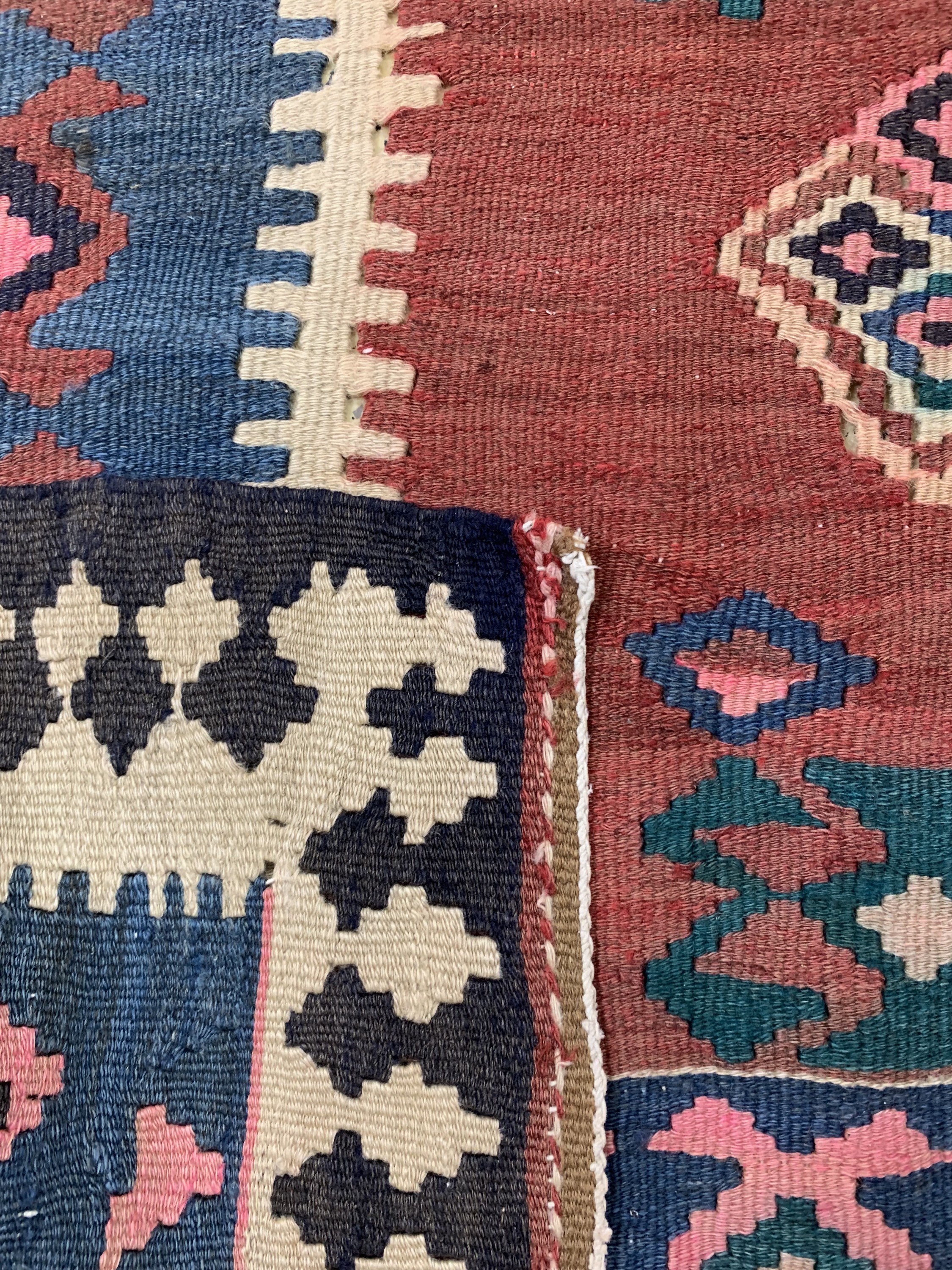 Detail e: Bidjar Kelim, Persien, um 1940/1950, Wolle auf Baumwolle, ca. 380 x 182 cm, EHZ: 2