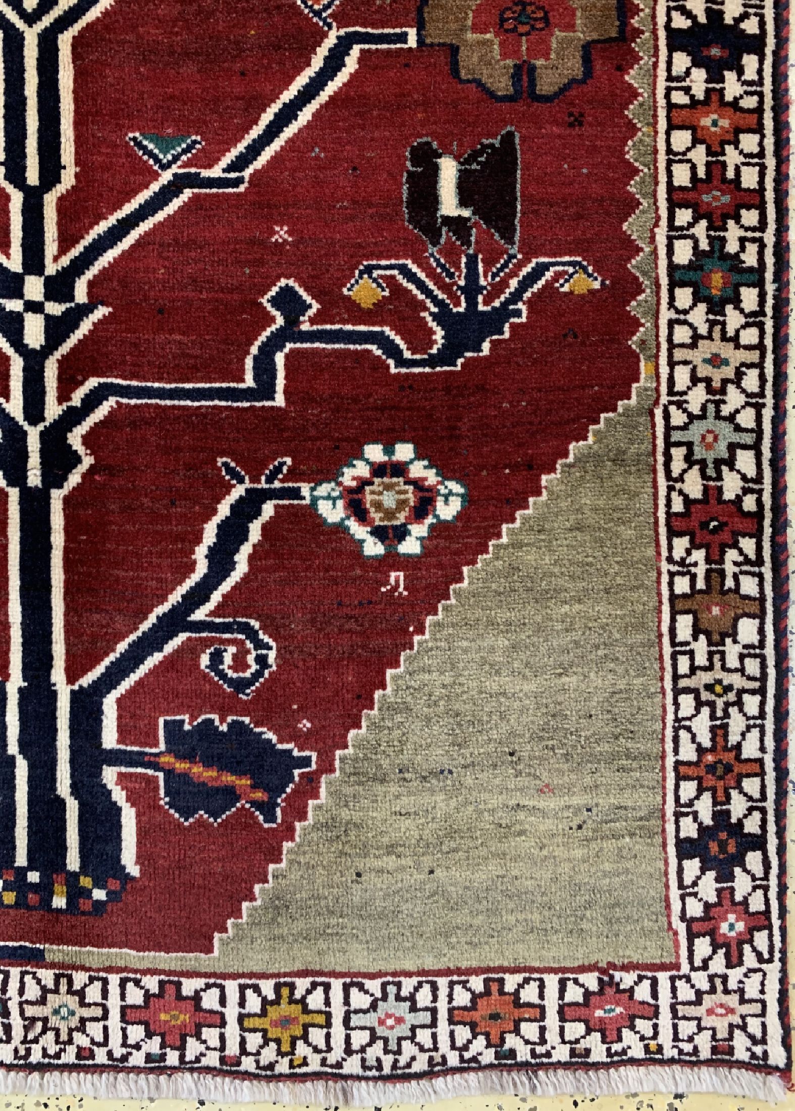 Detail a: Ghaschgai Kashkuli fein, Persien, um 1960, Wolle auf Wolle, ca. 177 x 105 cm, EHZ: 1-2