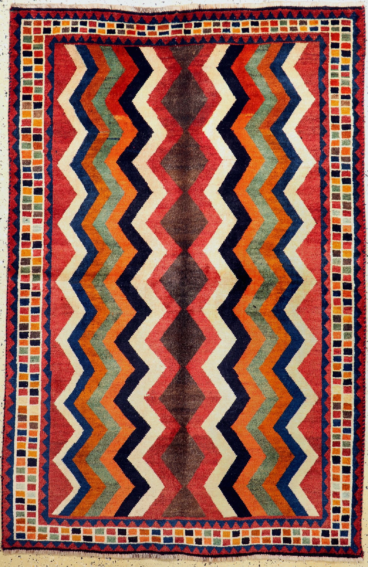 Ghaschgai Gabbeh, Persien, um 1960, Wolle auf Wolle, ca. 202 x 133 cm, EHZ: 1-2