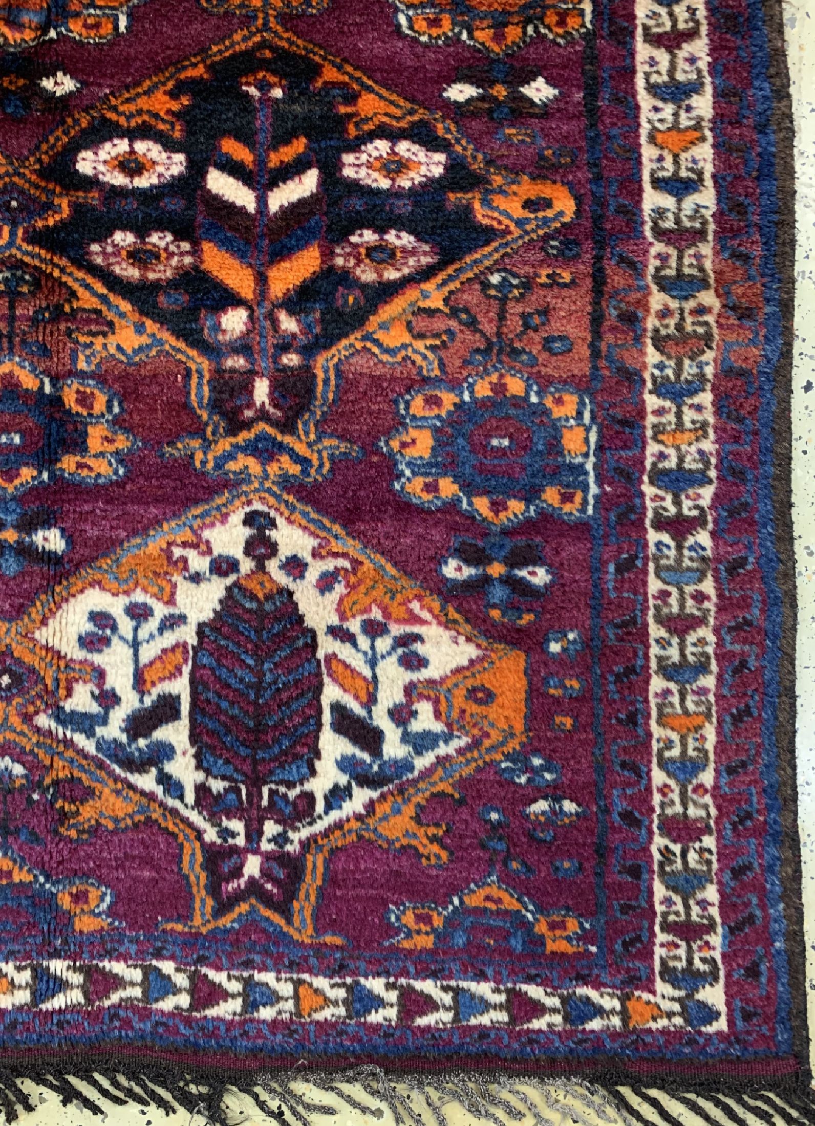 Detail a: Louri Gabbeh, Persien, um 1920/1930, Wolle auf Wolle, ca. 193 x 140 cm, EHZ: 1-2