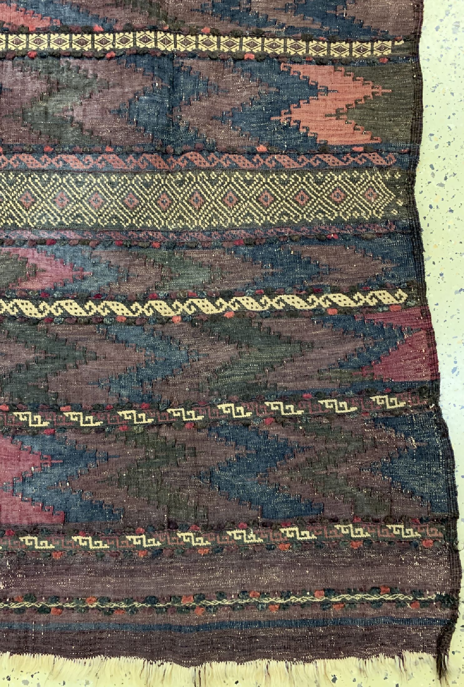 Detail a: Belutsch Kelim antik, Afghanistan, 19.Jhd, Wolle auf Wolle, ca. 257 x 157 cm, EHZ: 3 (2 Bahnig)