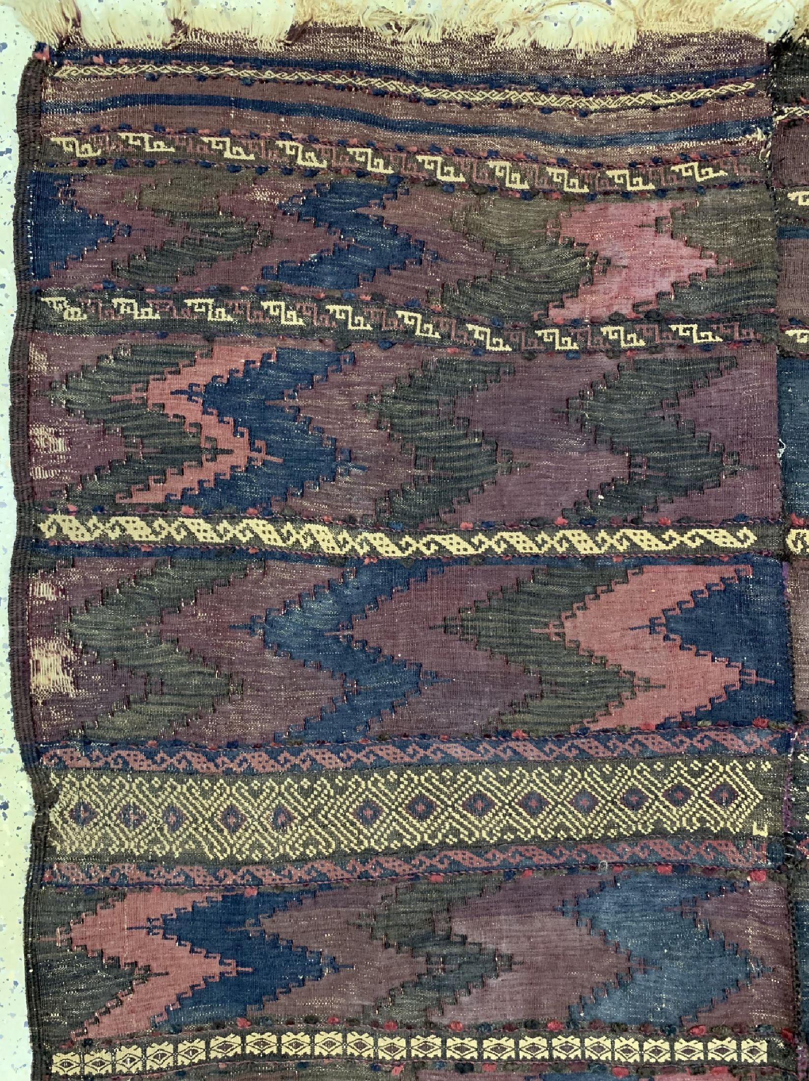 Detail d: Belutsch Kelim antik, Afghanistan, 19.Jhd, Wolle auf Wolle, ca. 257 x 157 cm, EHZ: 3 (2 Bahnig)