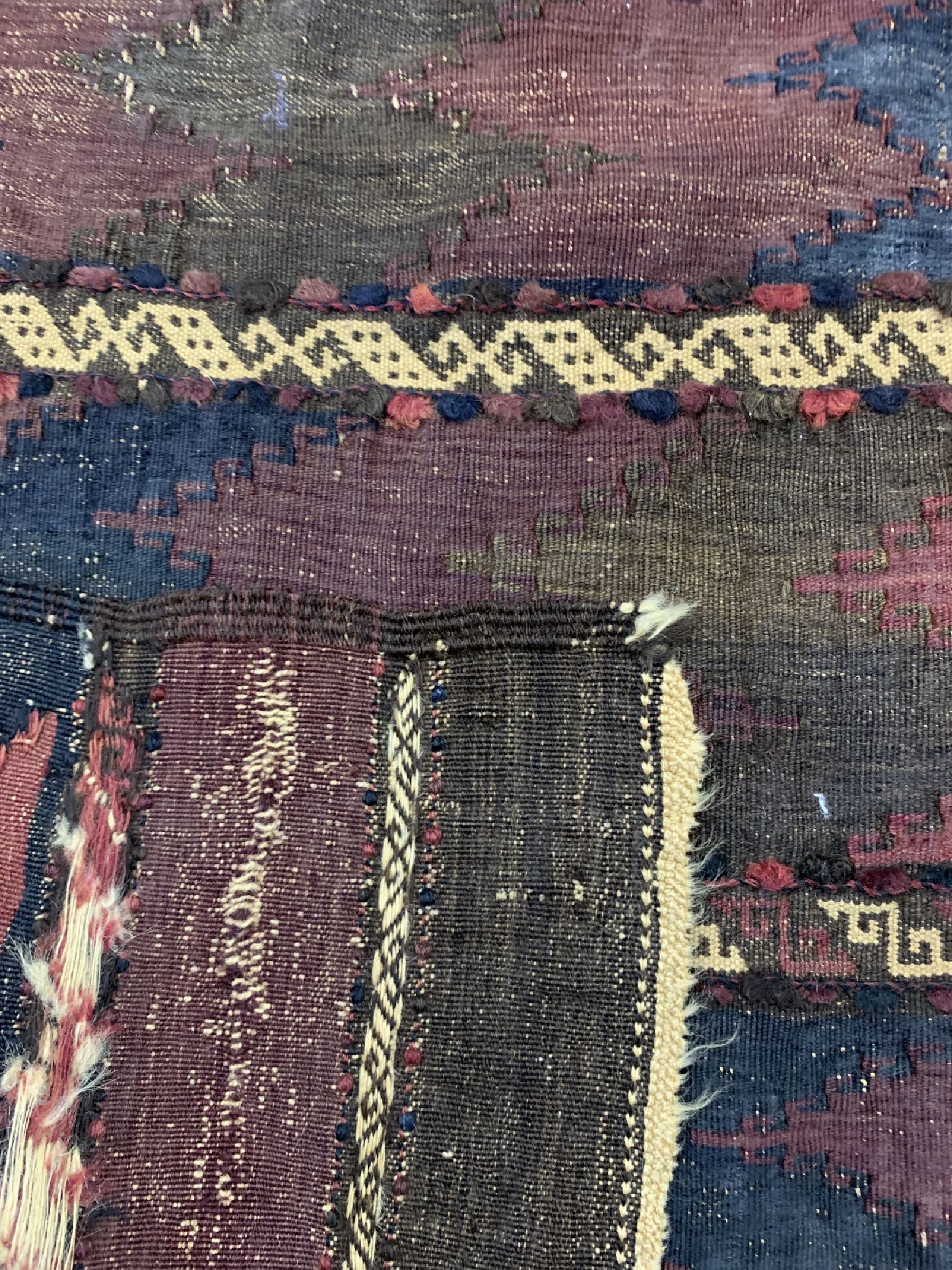 Detail e: Belutsch Kelim antik, Afghanistan, 19.Jhd, Wolle auf Wolle, ca. 257 x 157 cm, EHZ: 3 (2 Bahnig)