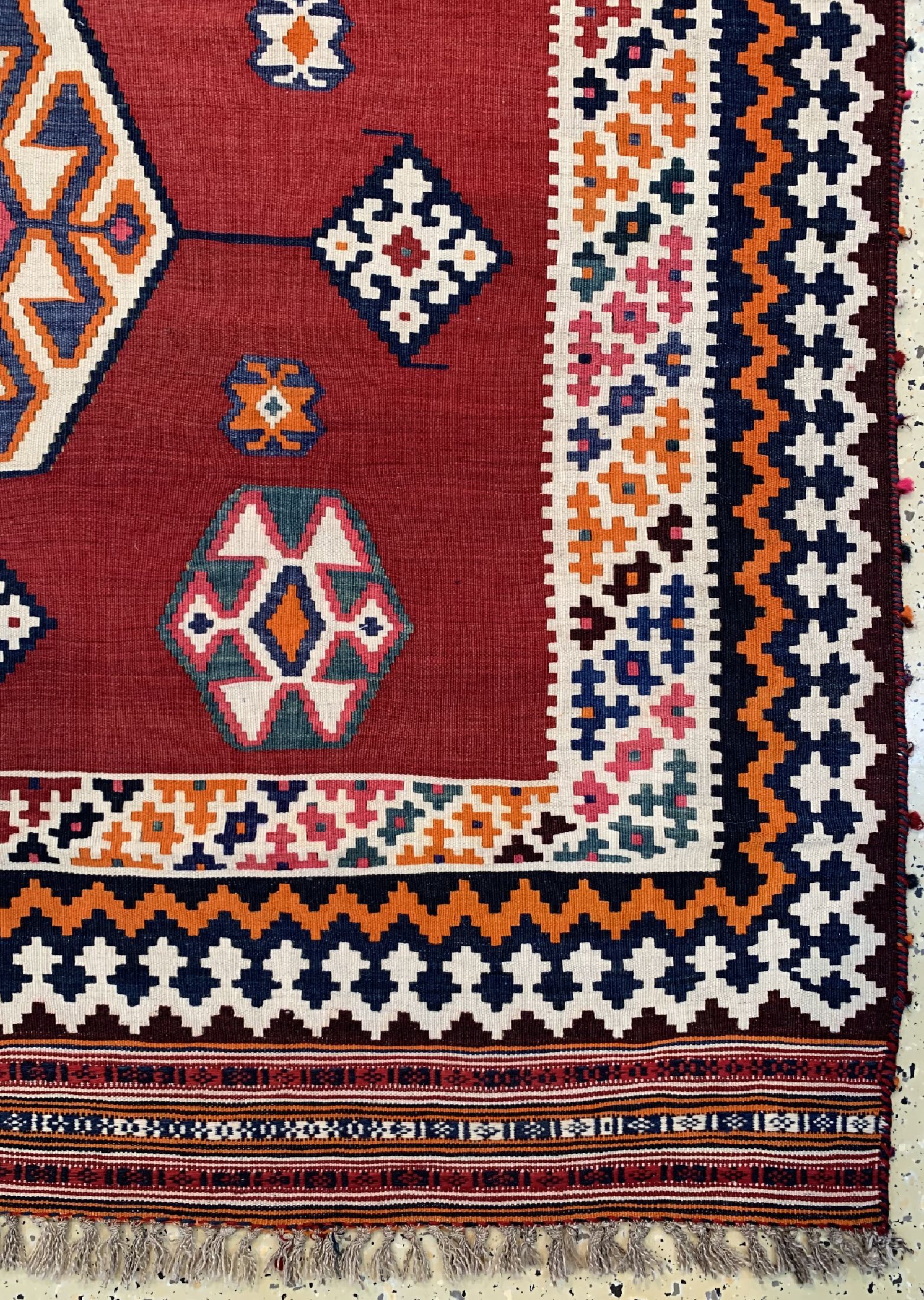 Detail a: Ghaschgai Kelim, Persien, um 1950, Wolle auf Wolle, ca. 287 x 151 cm, EHZ: 1-2