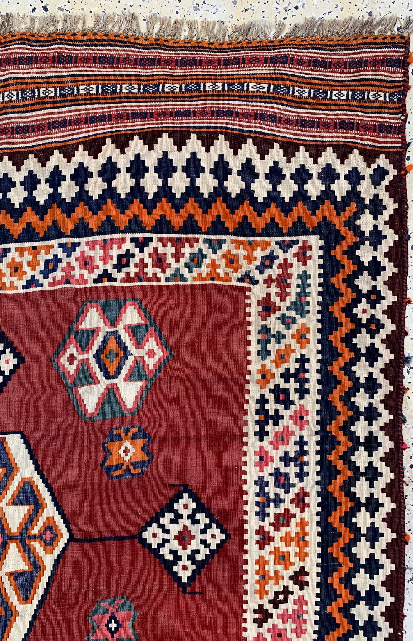 Detail d: Ghaschgai Kelim, Persien, um 1950, Wolle auf Wolle, ca. 287 x 151 cm, EHZ: 1-2