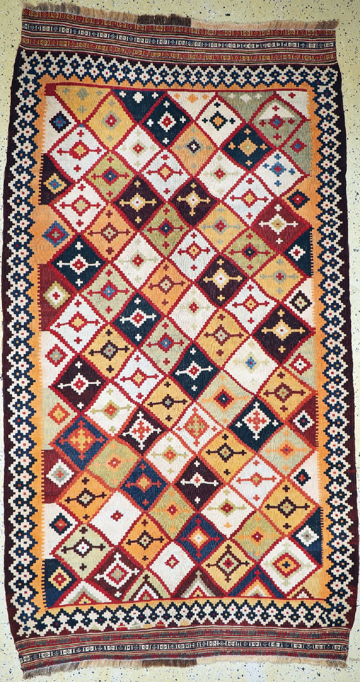 Ghaschgai Kelim, Persien, um 1900, Wolle auf Wolle, ca. 283 x 154 cm, EHZ: 1-2