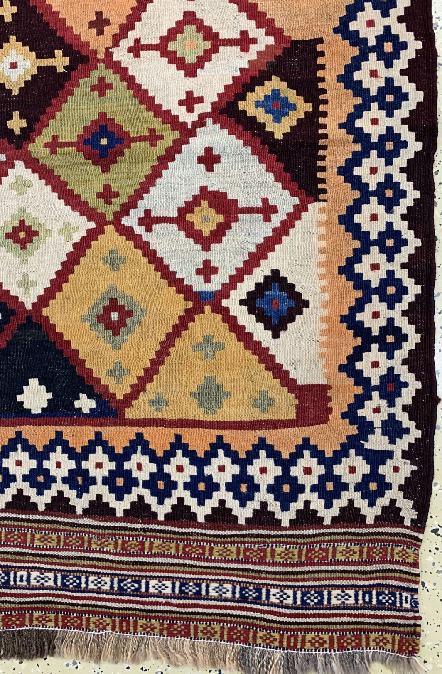 Detail a: Ghaschgai Kelim, Persien, um 1900, Wolle auf Wolle, ca. 283 x 154 cm, EHZ: 1-2